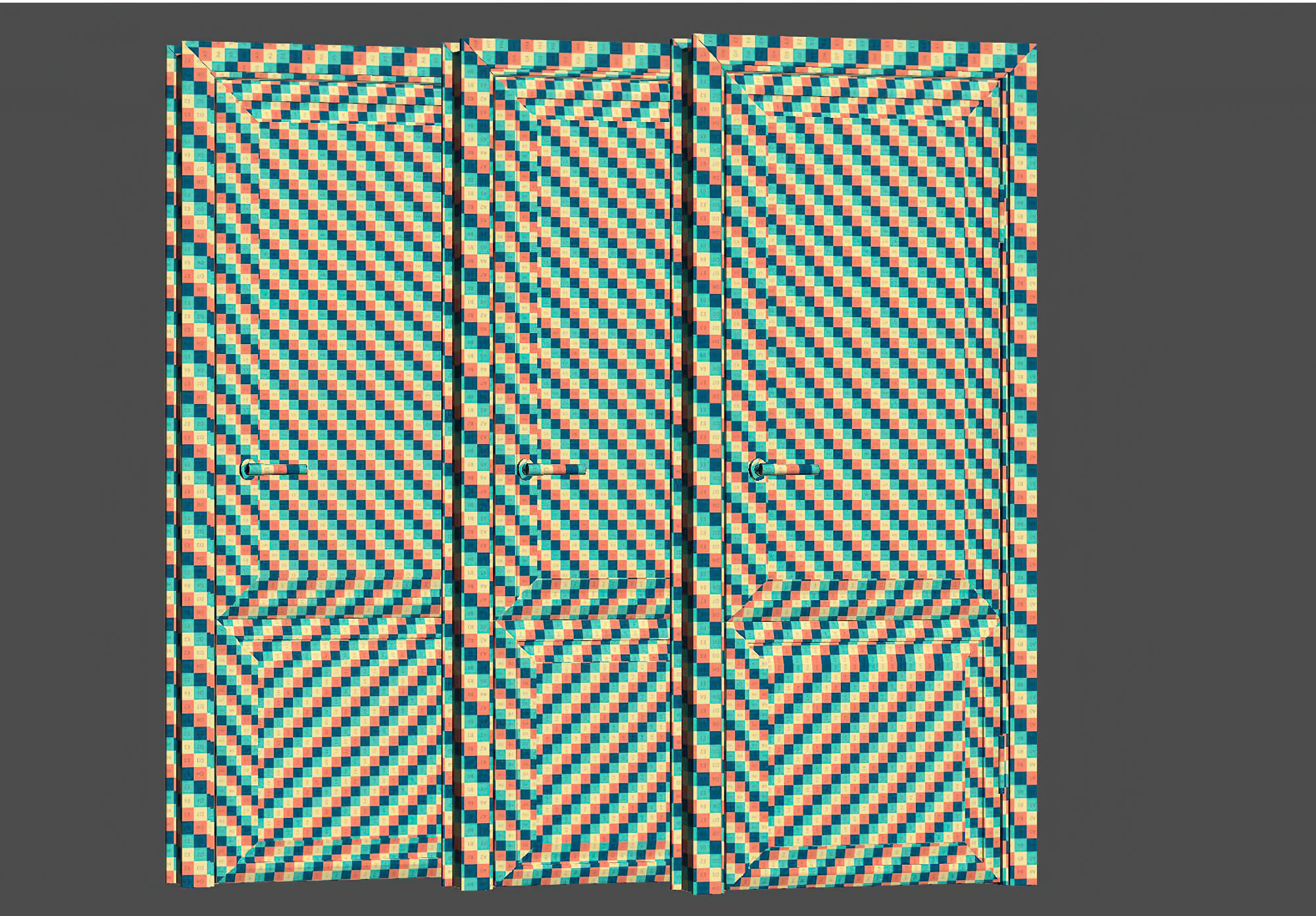 Wooden Door Set V7  3D model_5