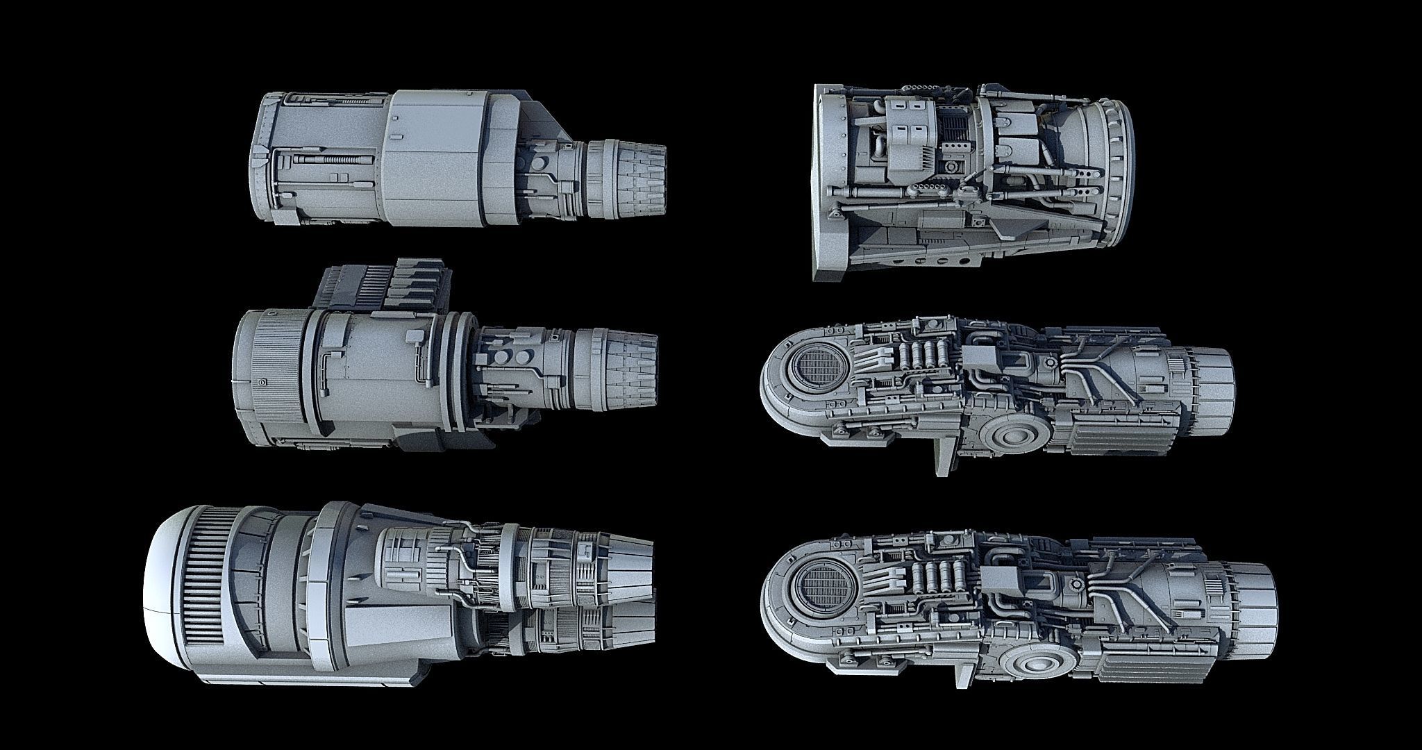Sci-Fi Engine Pack 3D model_2