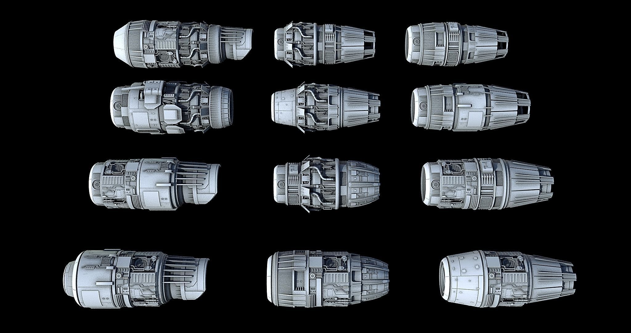 Sci-Fi Engine Pack 3D model_1