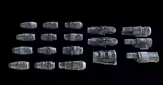 Sci-Fi Engine Pack 3D model Sci-Fi Engine Pack 3D model