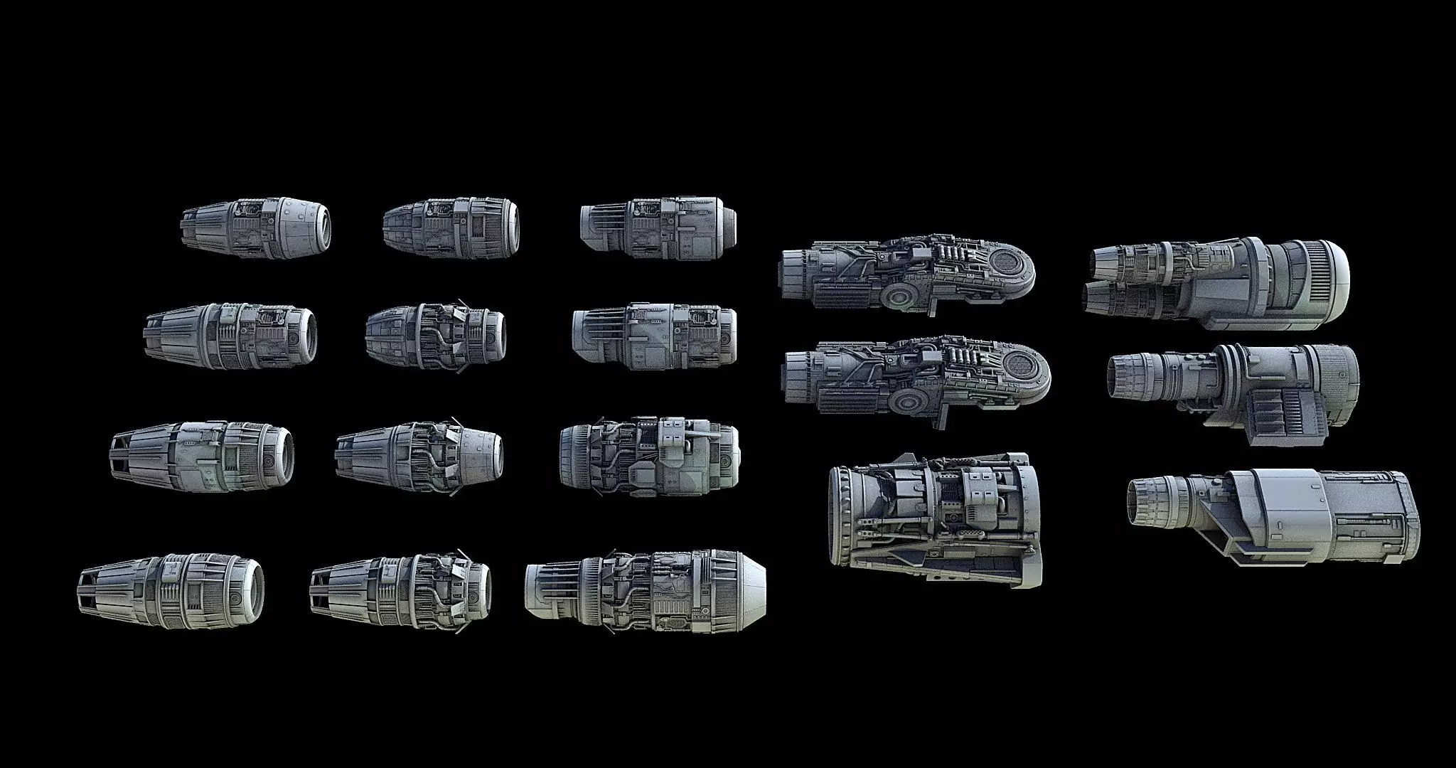 Sci-Fi Engine Pack 3D model_0