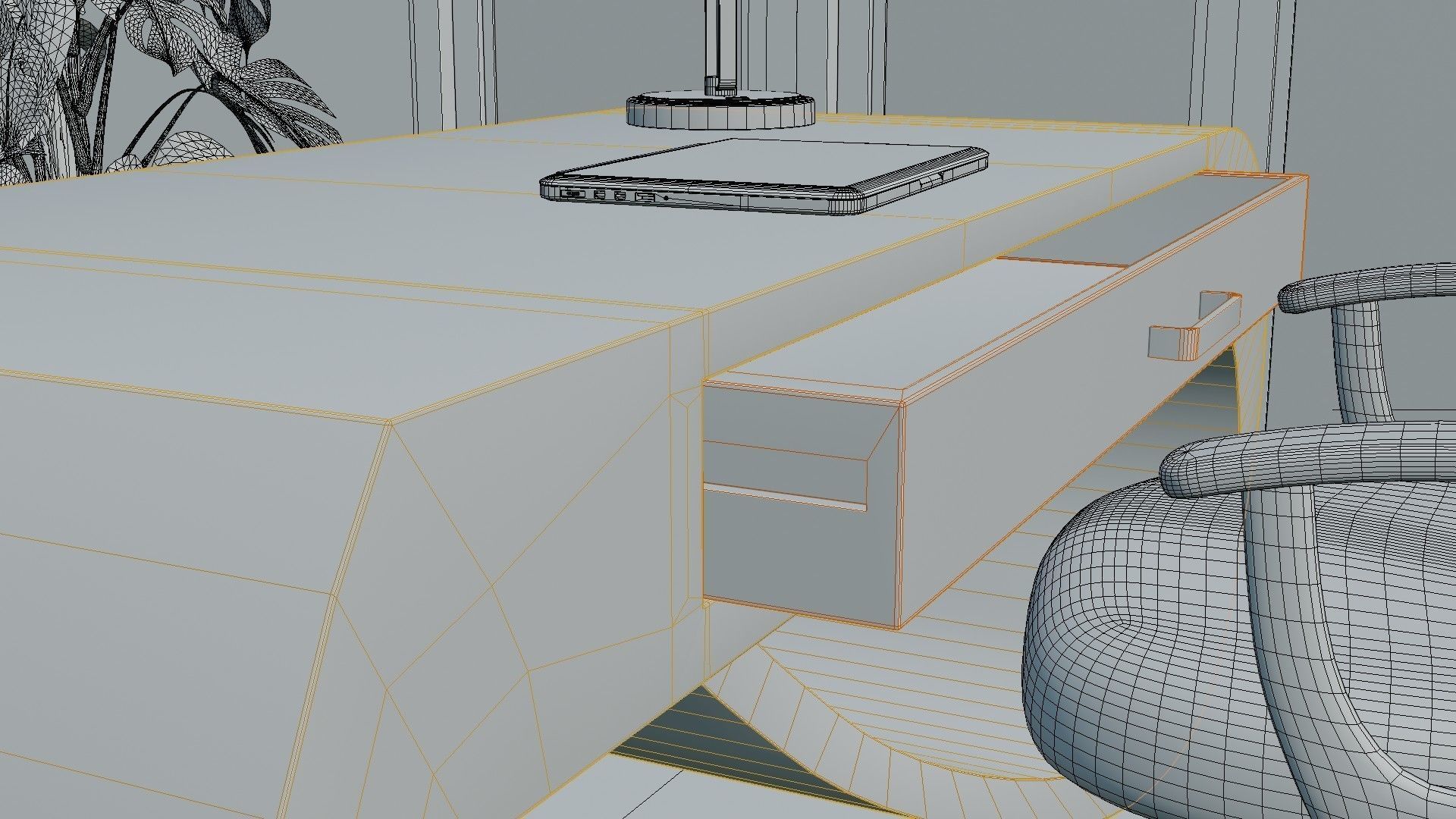 Office Desk Low-poly 3D model_19