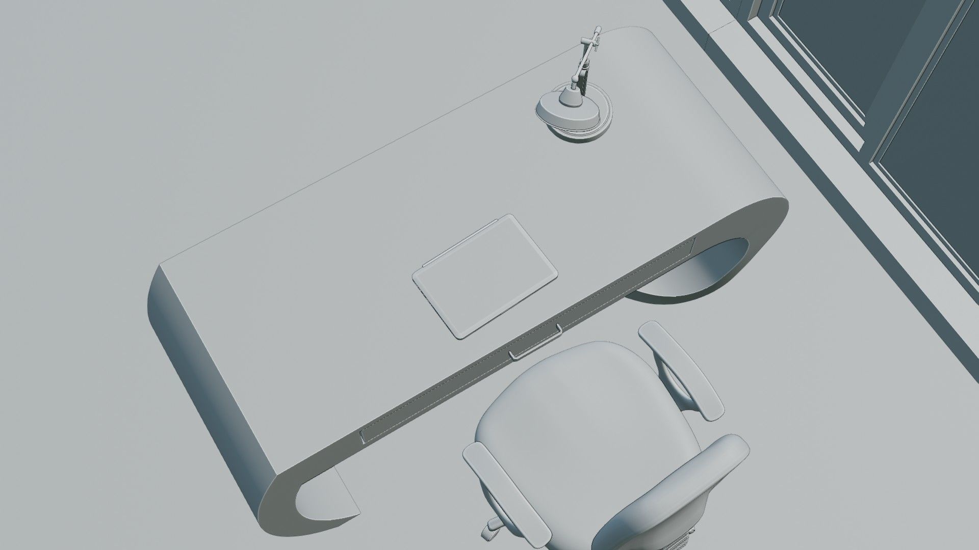 Office Desk Low-poly 3D model_8