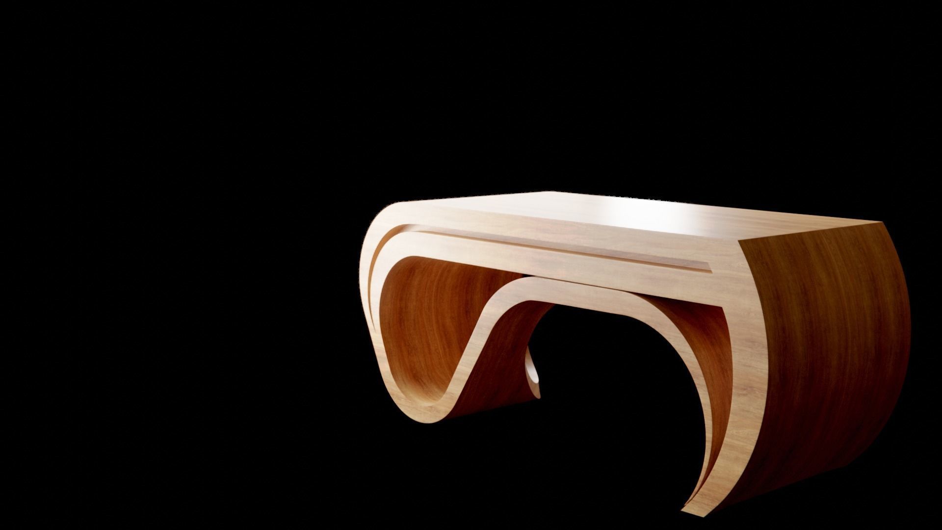 Office Desk Low-poly 3D model_10