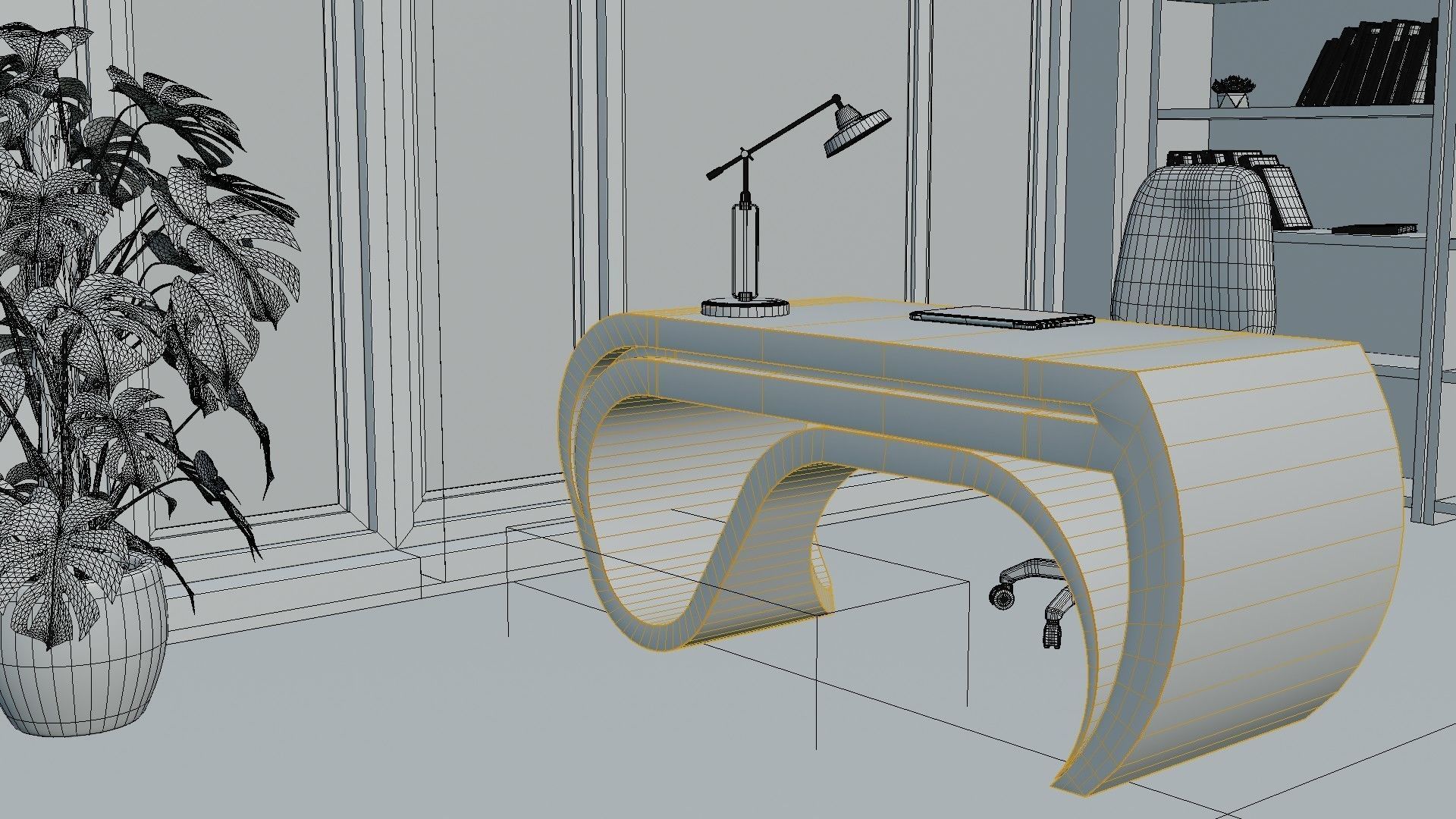 Office Desk Low-poly 3D model_15