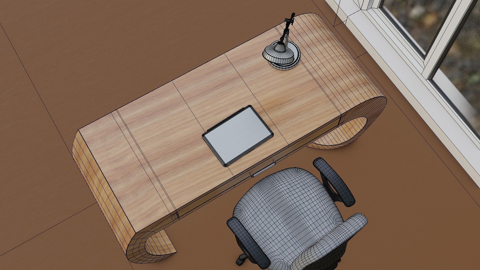 Office Desk Low-poly 3D model_23