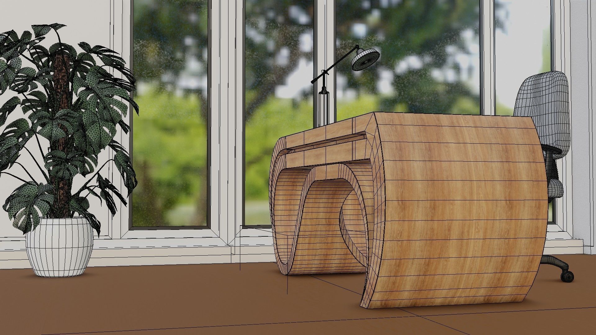 Office Desk Low-poly 3D model_21