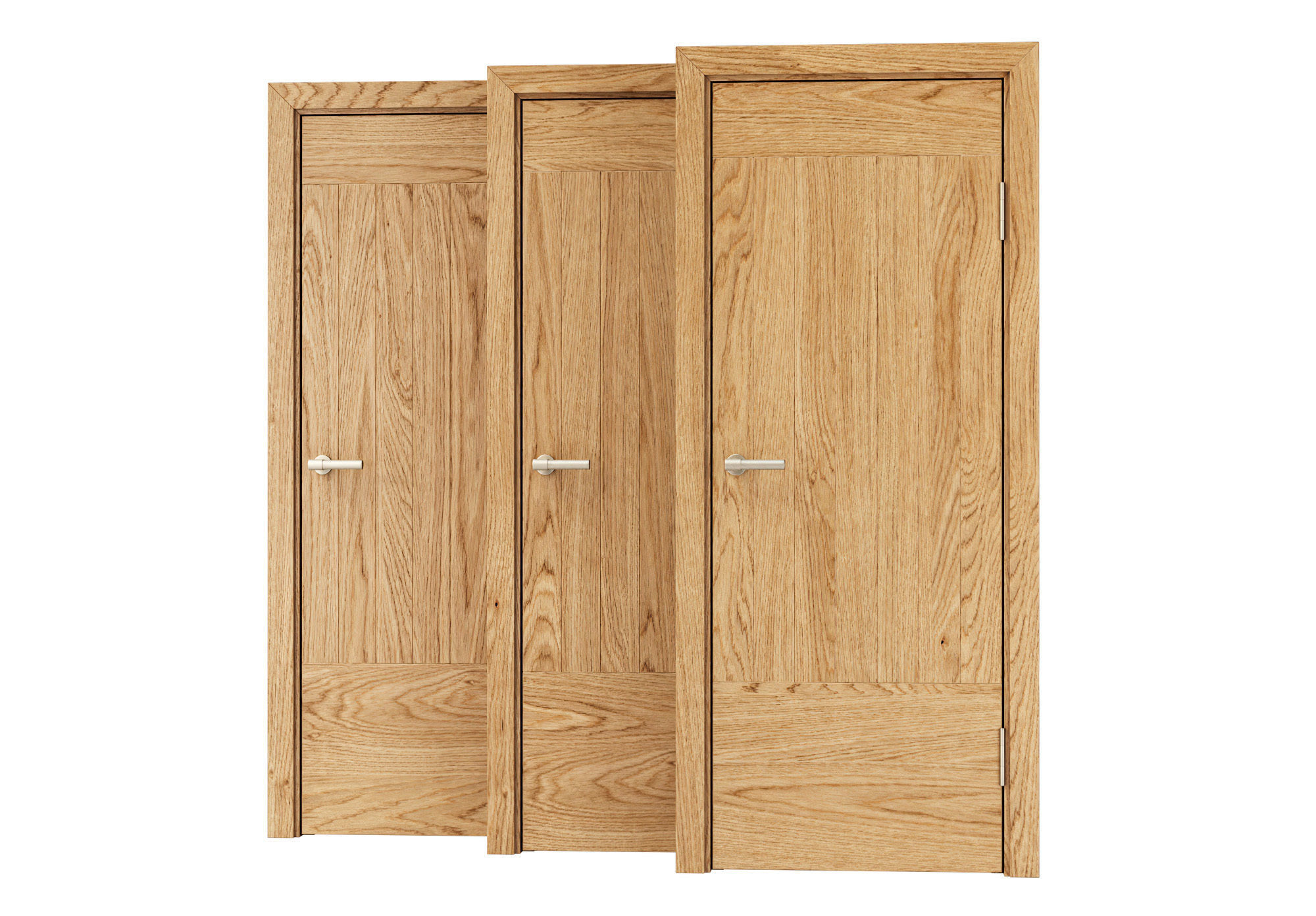 Wooden Door Set V12  3D model_2