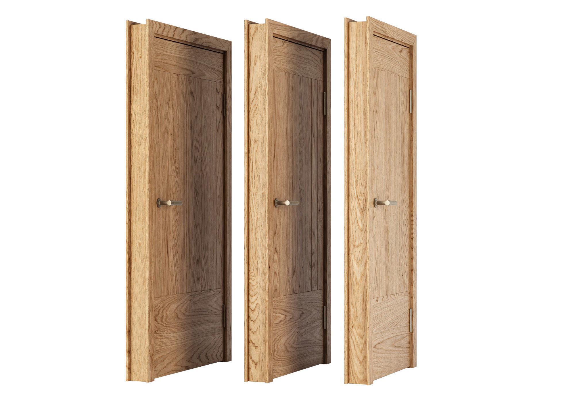 Wooden Door Set V12  3D model_4