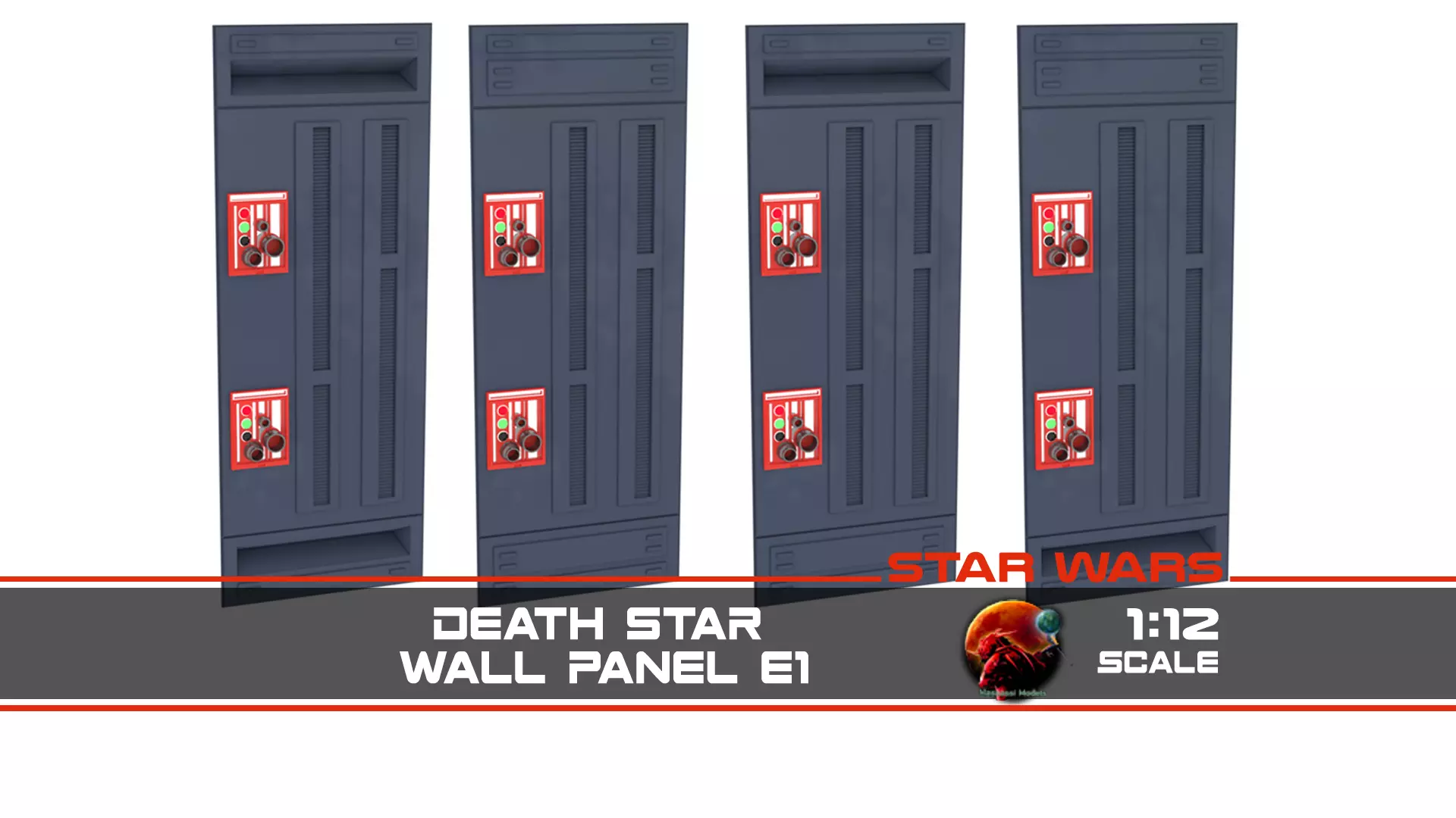 Death Star Wall Panel - E1 - 1-12 scale Blackseries  3D print model_0