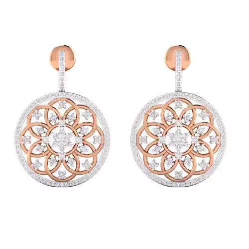 Women Long Drop Earrings STL JCD OBJ FBX Renders Details