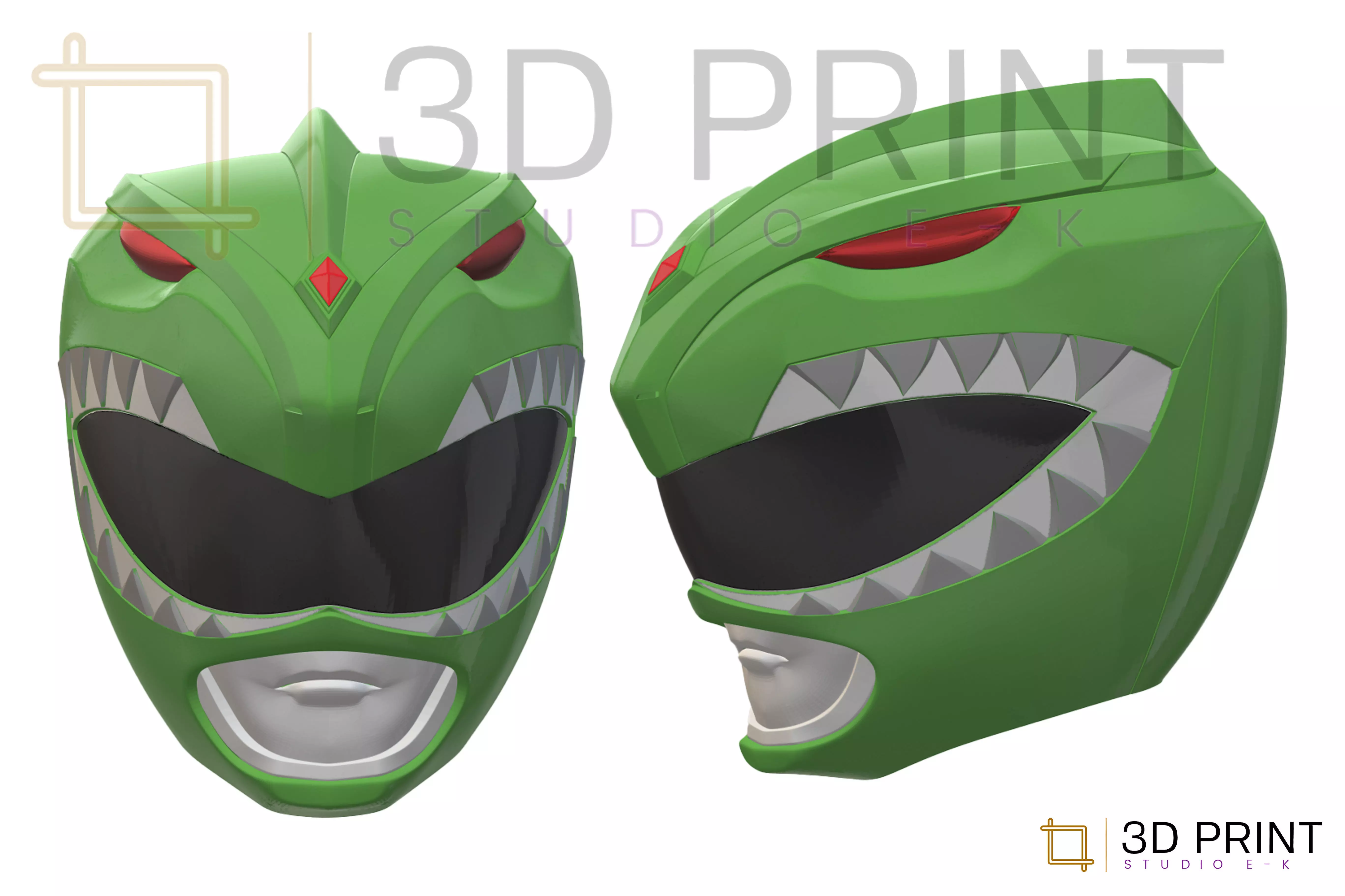 Green Ranger helmet MMPR 3D print model_0