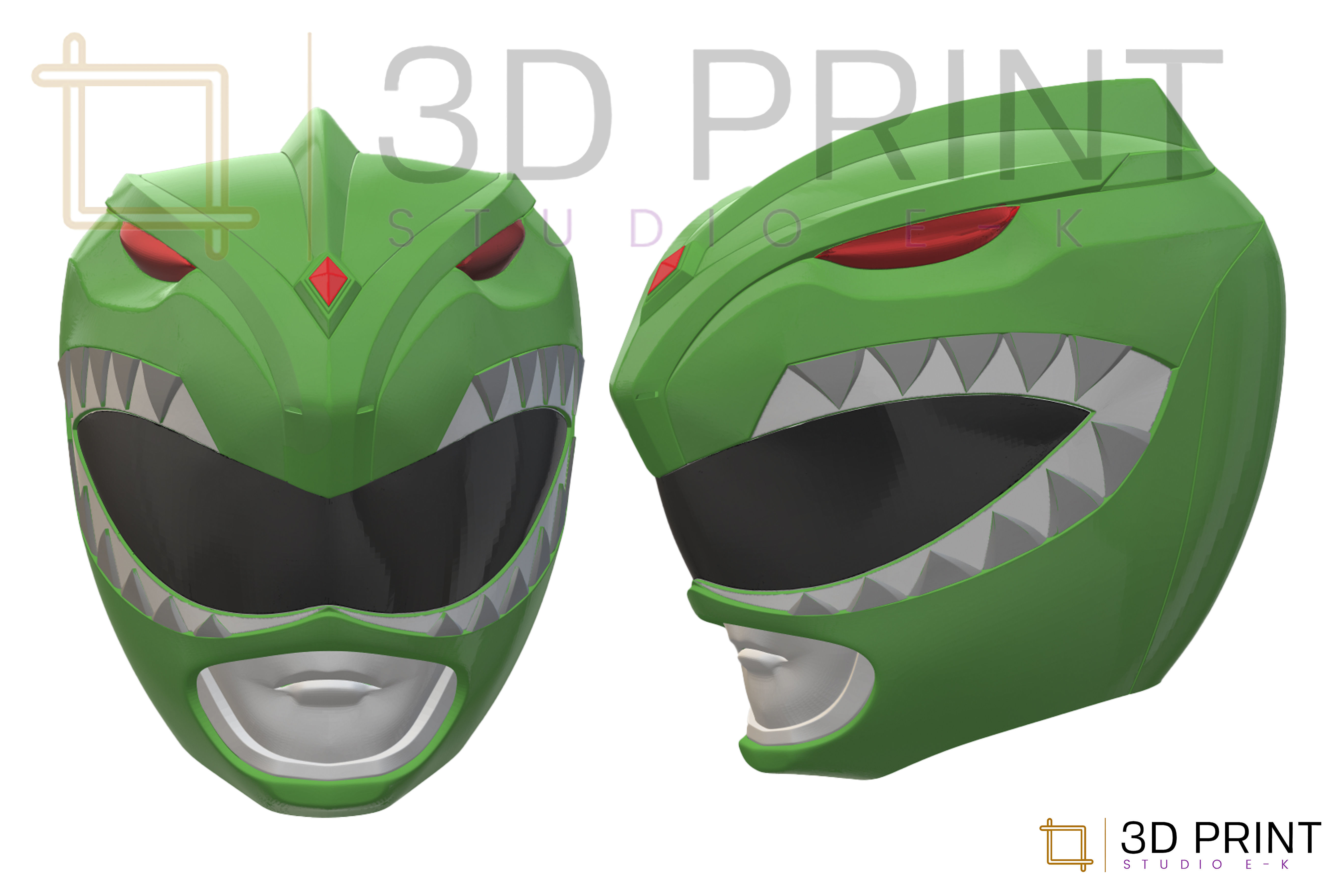 Green Ranger helmet MMPR 3D print model_7