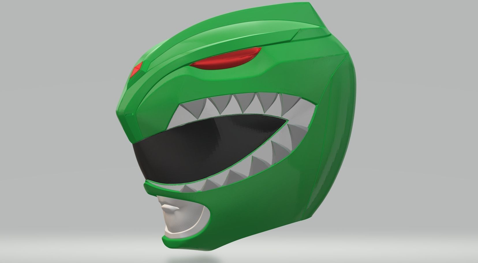 Green Ranger helmet MMPR 3D print model_3