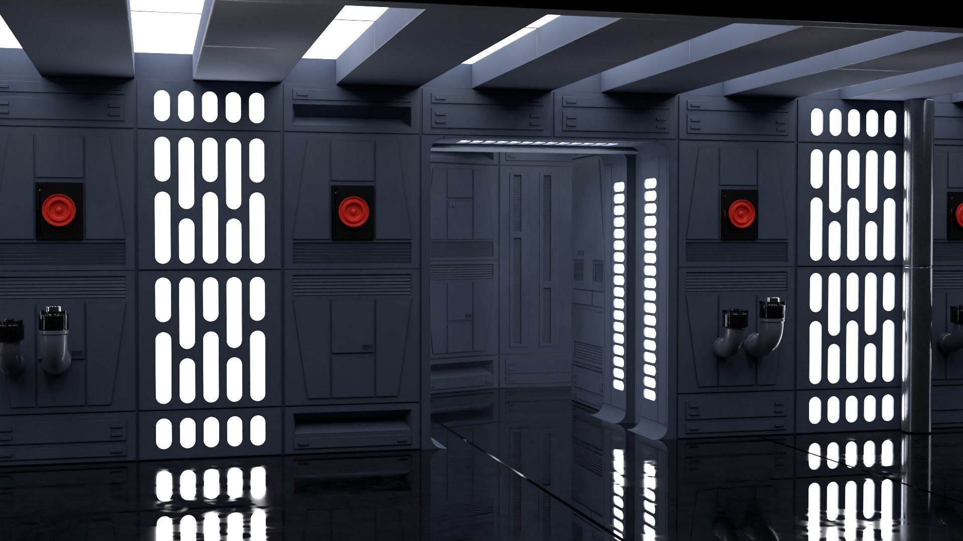 Death Star Wall Panel - E1 - 1-18 scale Kenner Hasbro 3D print model_13