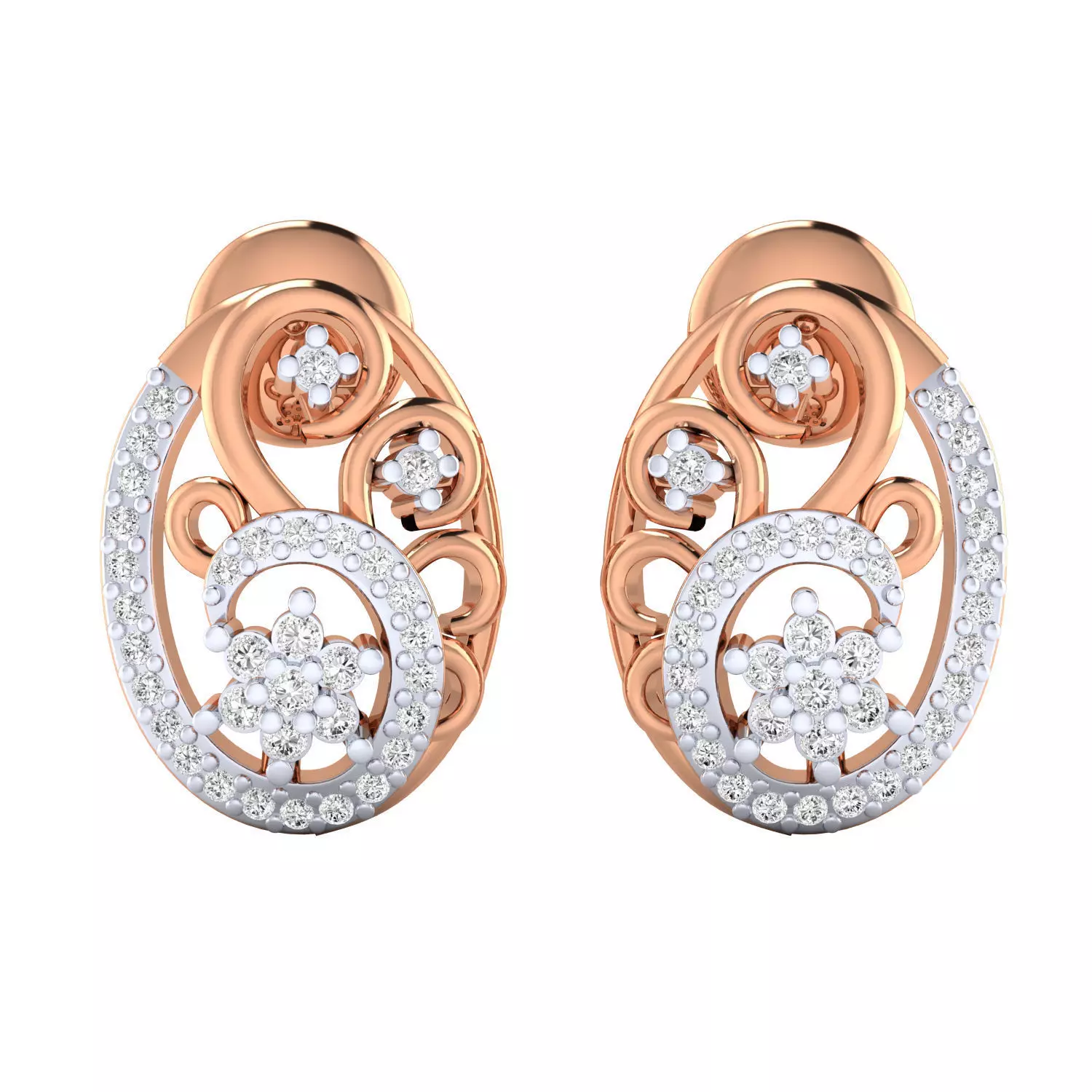 Women Stud Earrings STL JCD OBJ FBX Renders Details 3D print model
