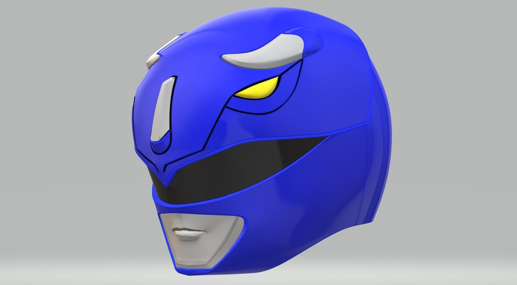 Power Rangers Blue Ranger helmet MMPR 3D print model_3