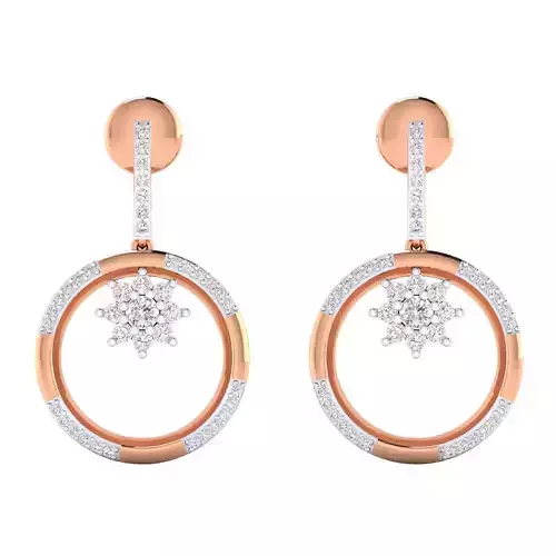 Women Long Drop Earrings STL JCD OBJ FBX Renders Details