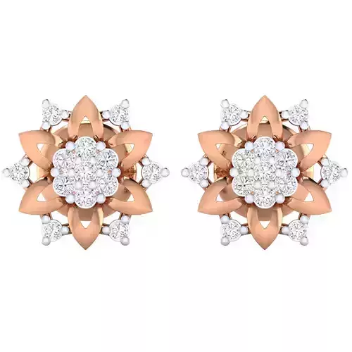 Women Stud Earrings STL JCD OBJ FBX Renders Details