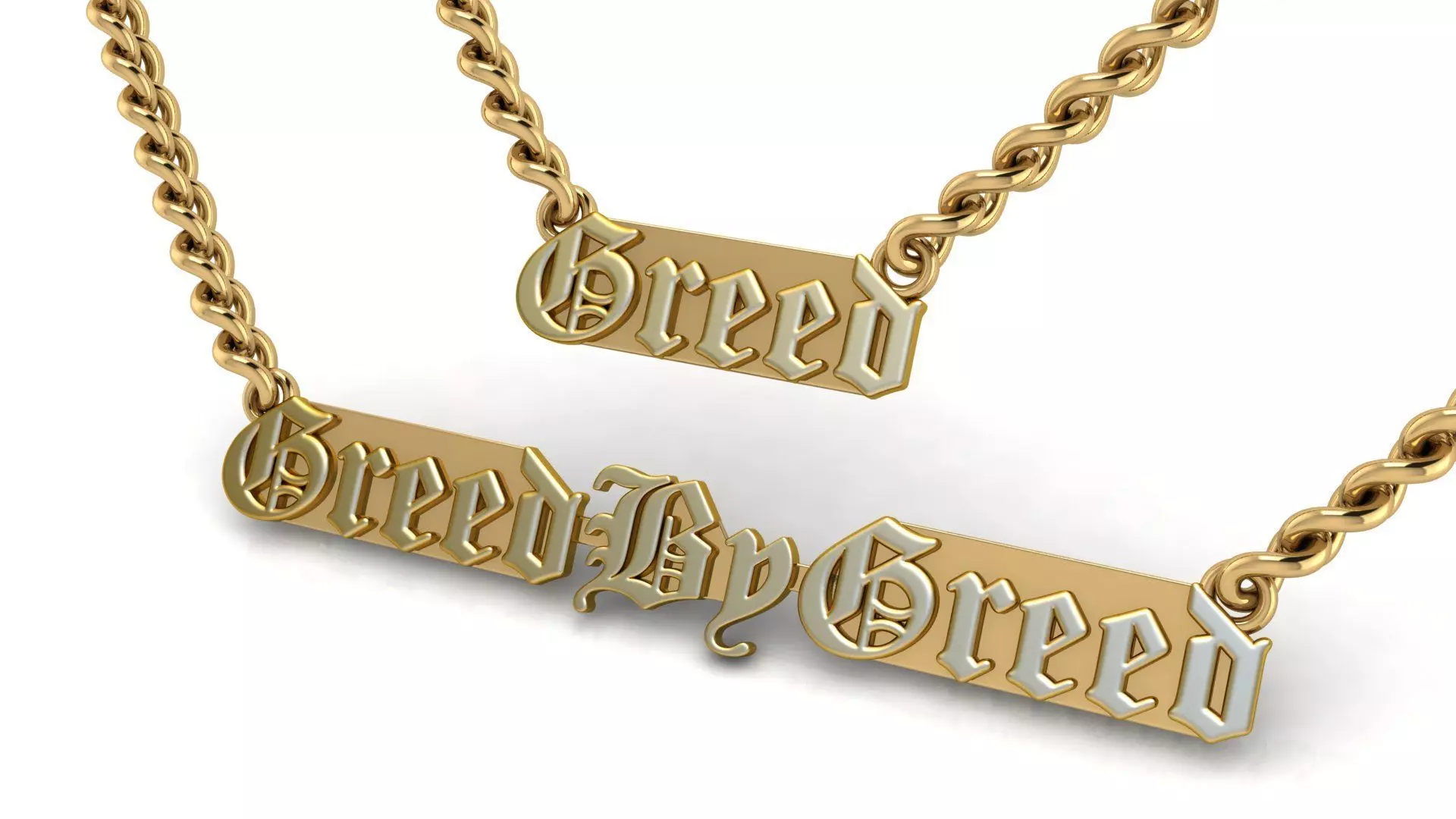 Greed and Greed By Greed Gold Nameplate 3D print model