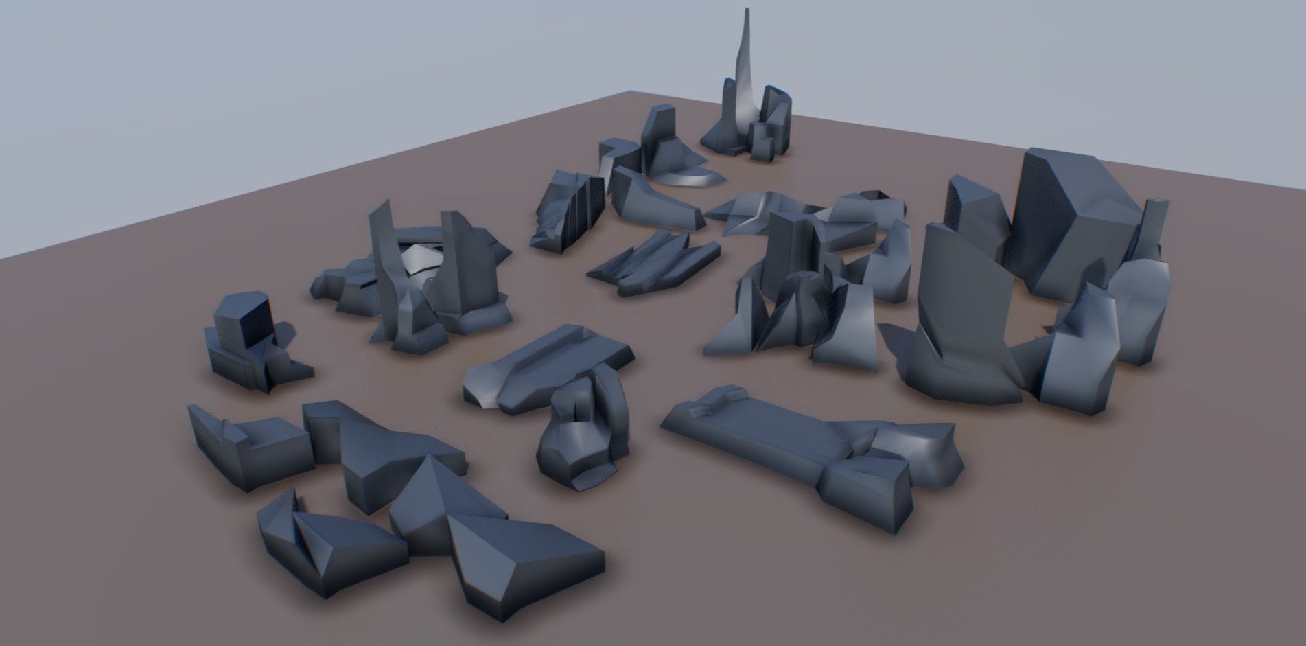 futuristic architecture set - str 3D model_1