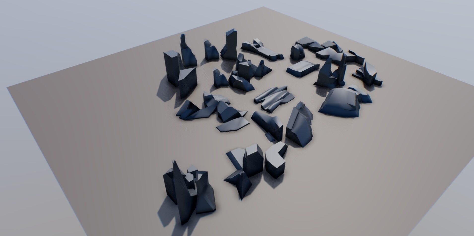 futuristic architecture set - str 3D model_2