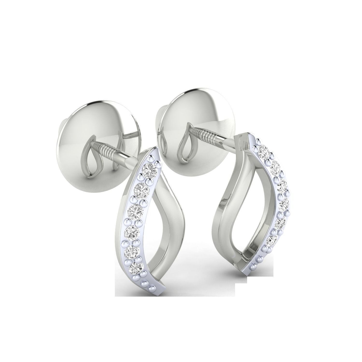 Women Earrings STL JCD OBJ FBX Renders Details 3D print model_4