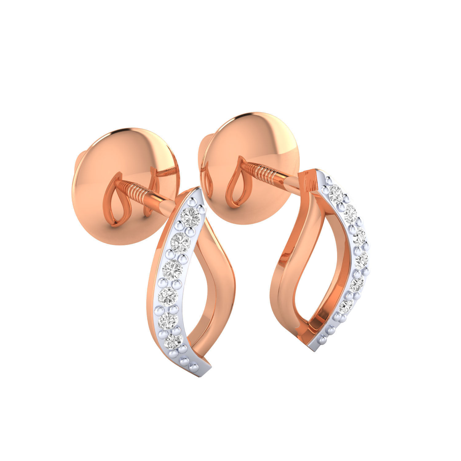 Women Earrings STL JCD OBJ FBX Renders Details 3D print model_1