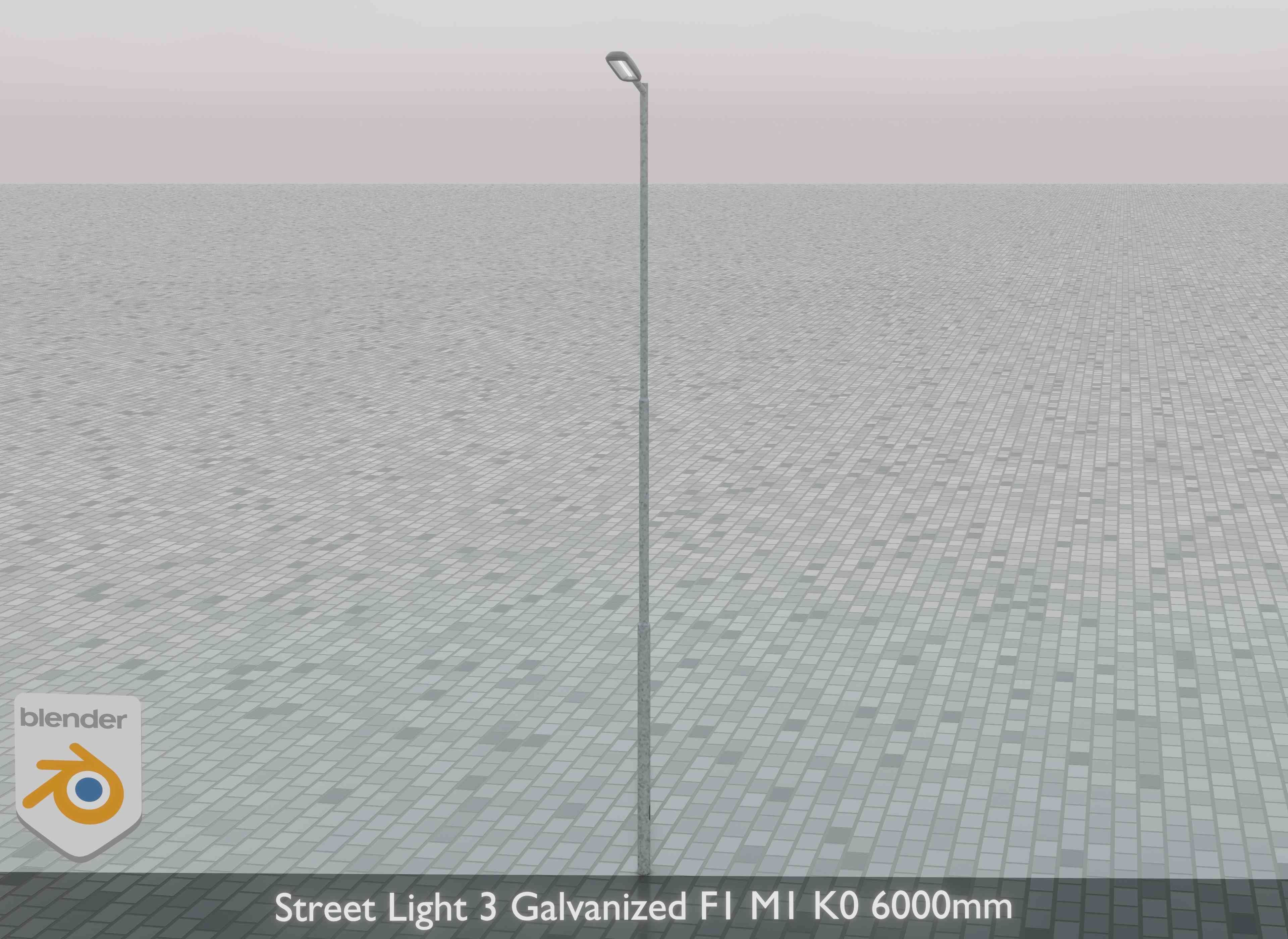 Street Light 3 Galvanized F1 M1 K0 6000mm Low-poly 3D model_33
