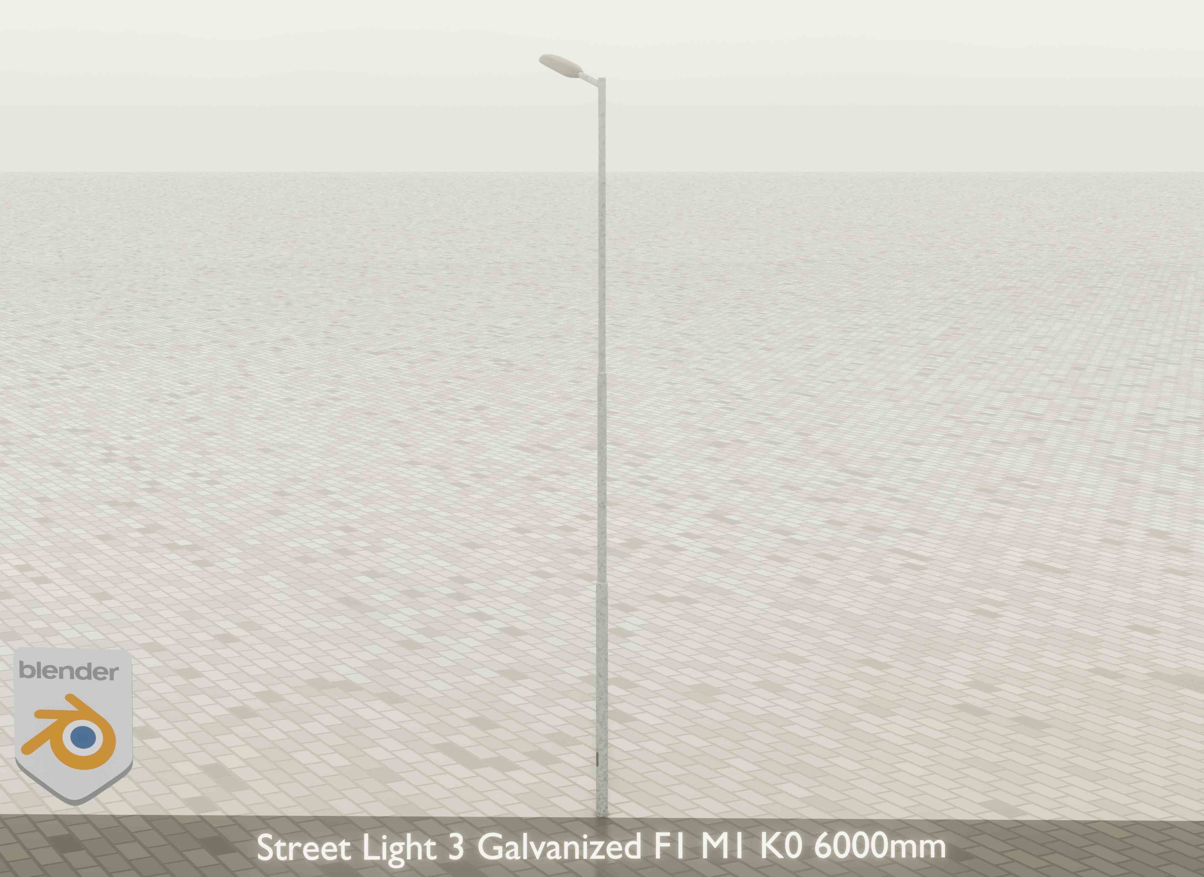 Street Light 3 Galvanized F1 M1 K0 6000mm Low-poly 3D model_22