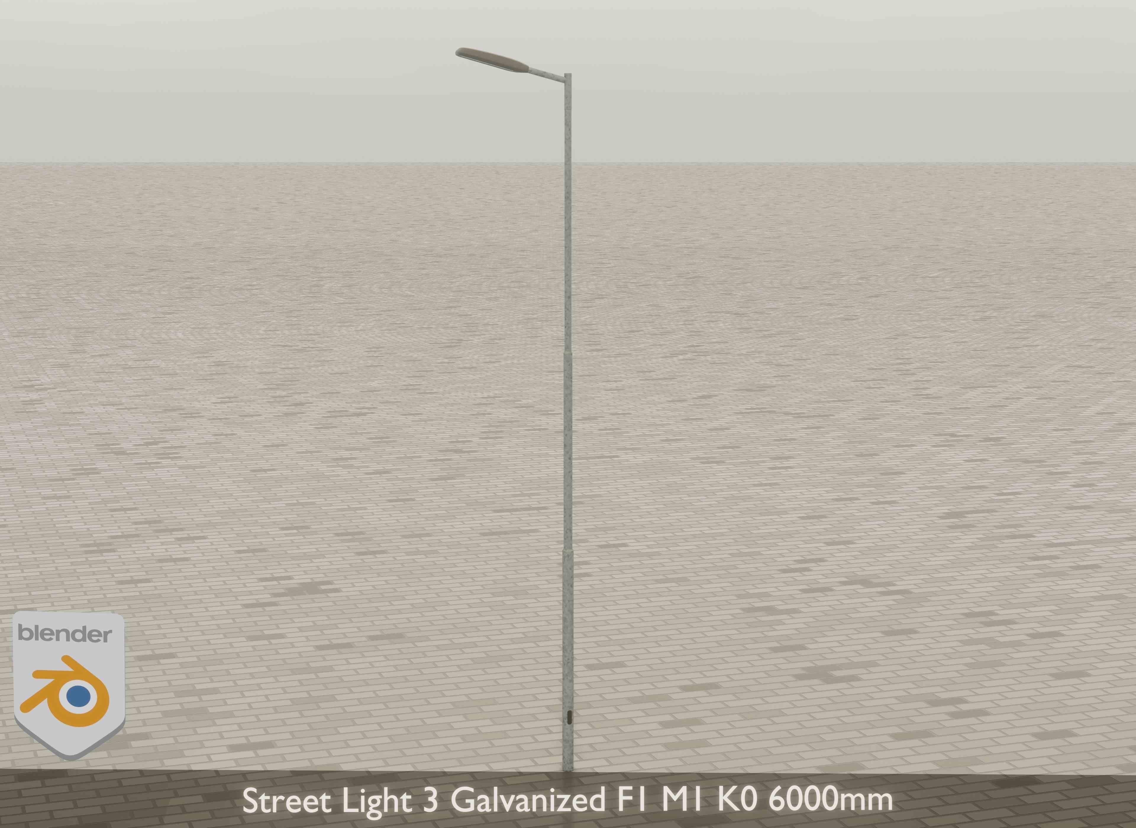 Street Light 3 Galvanized F1 M1 K0 6000mm Low-poly 3D model_18