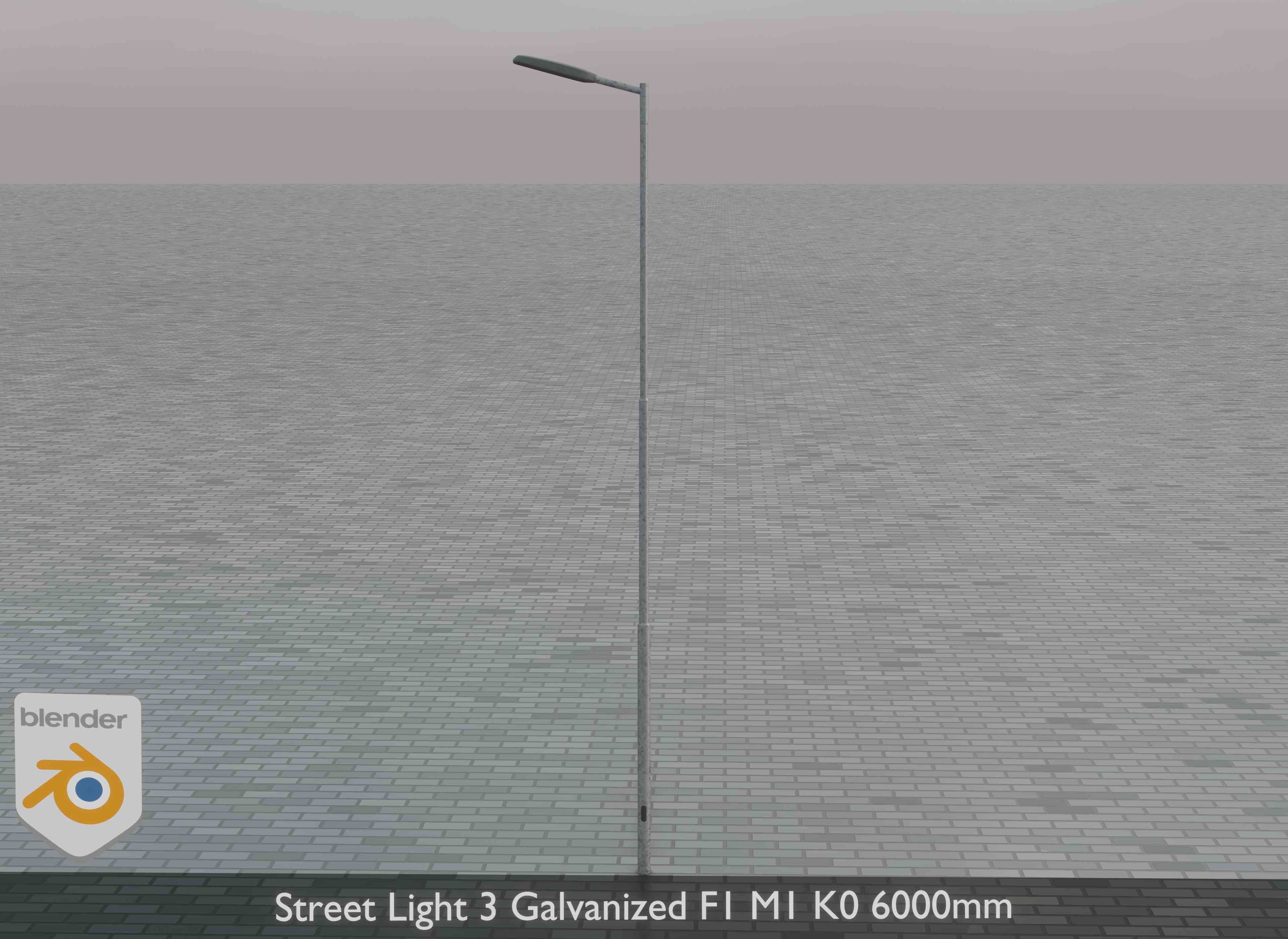 Street Light 3 Galvanized F1 M1 K0 6000mm Low-poly 3D model_37
