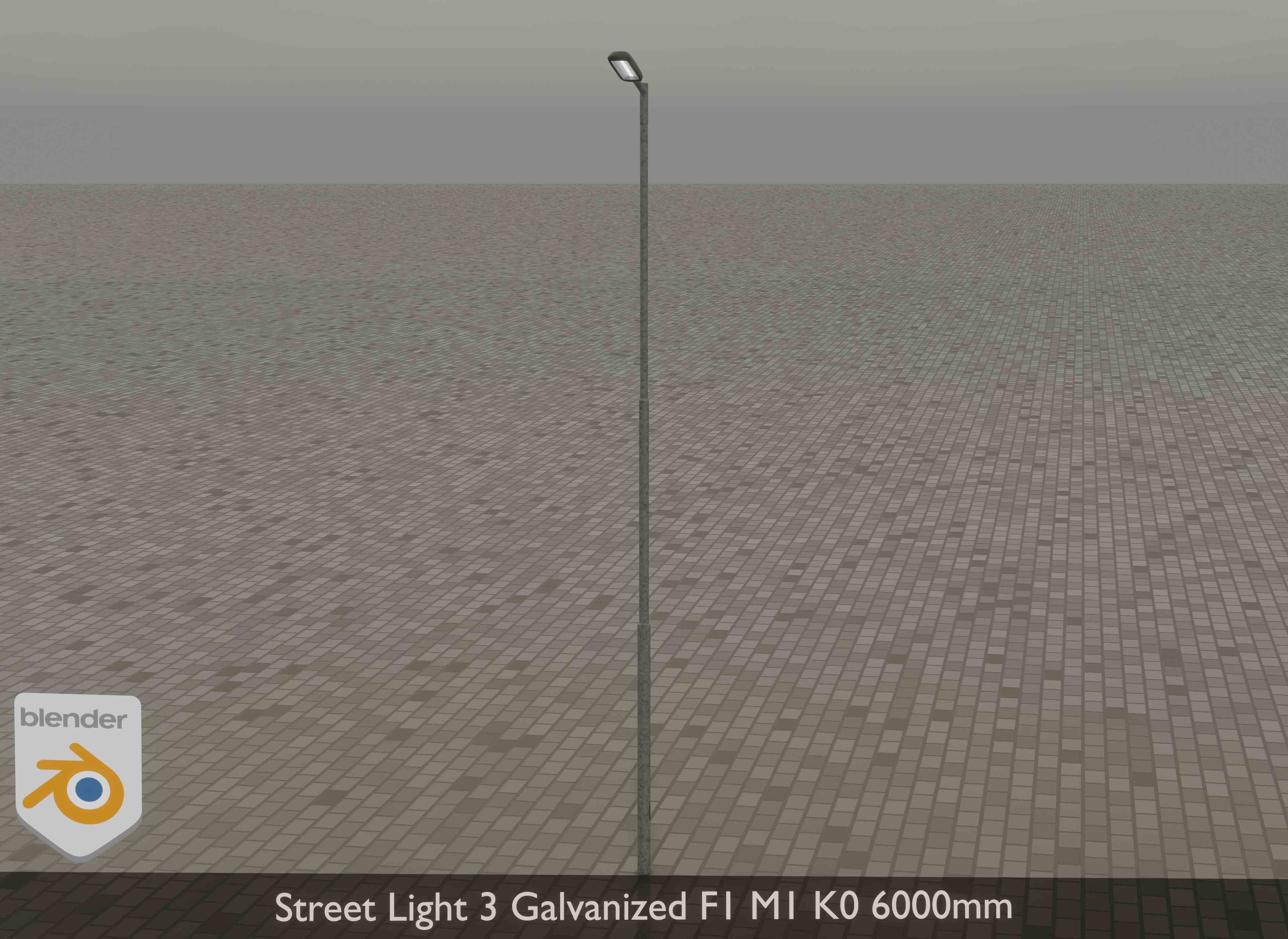 Street Light 3 Galvanized F1 M1 K0 6000mm Low-poly 3D model_15