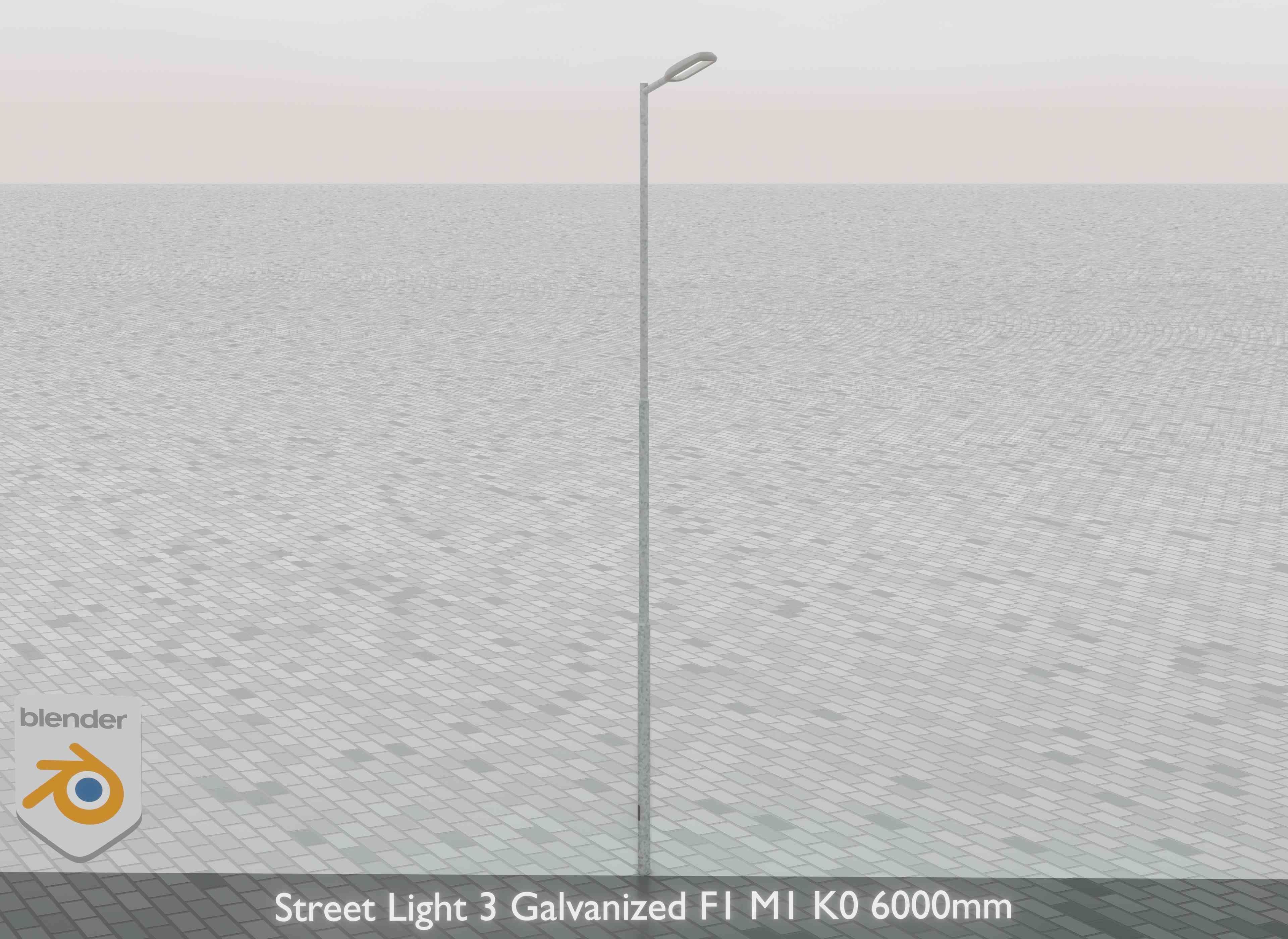 Street Light 3 Galvanized F1 M1 K0 6000mm Low-poly 3D model_31