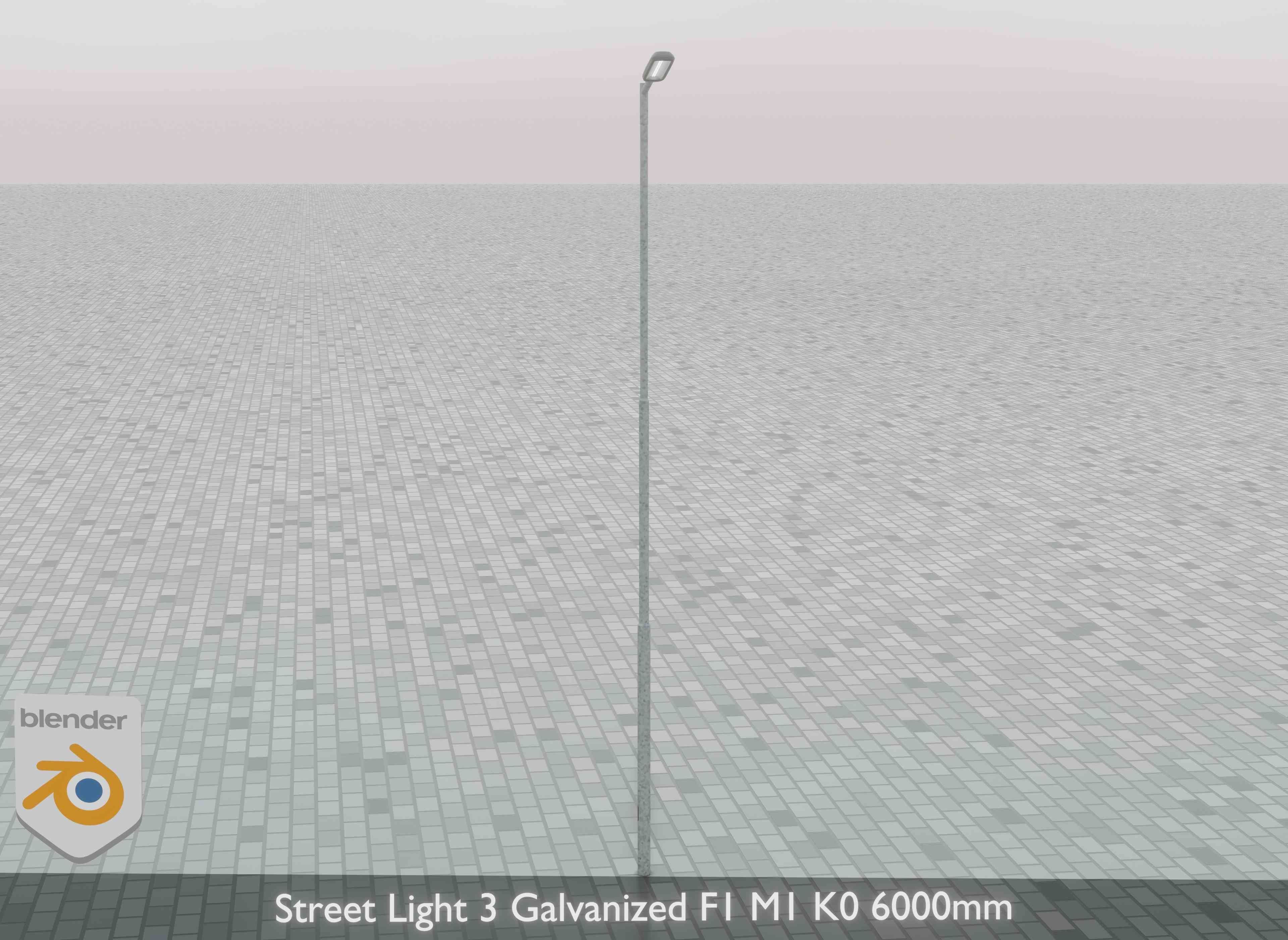 Street Light 3 Galvanized F1 M1 K0 6000mm Low-poly 3D model_32