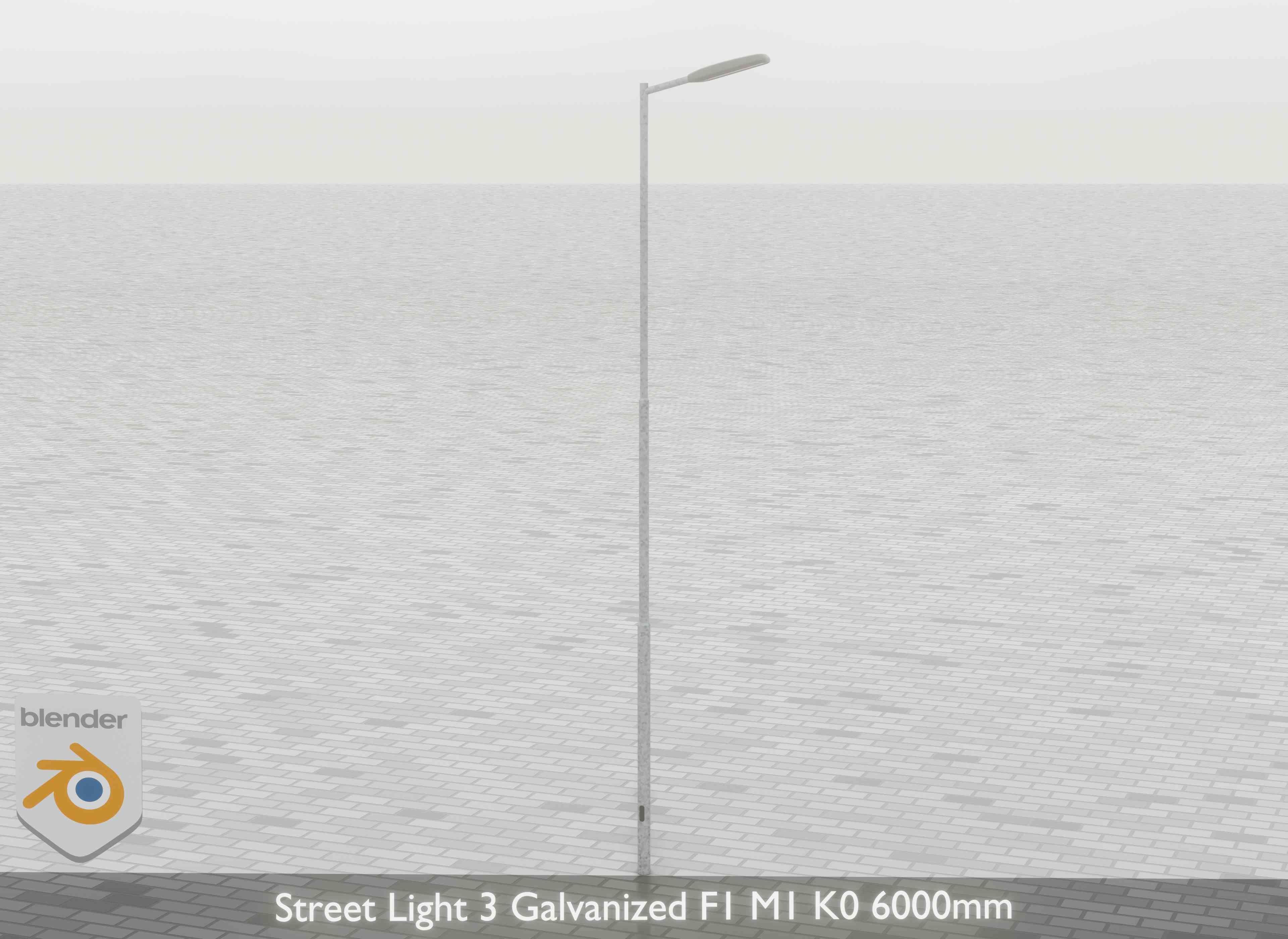 Street Light 3 Galvanized F1 M1 K0 6000mm Low-poly 3D model_29