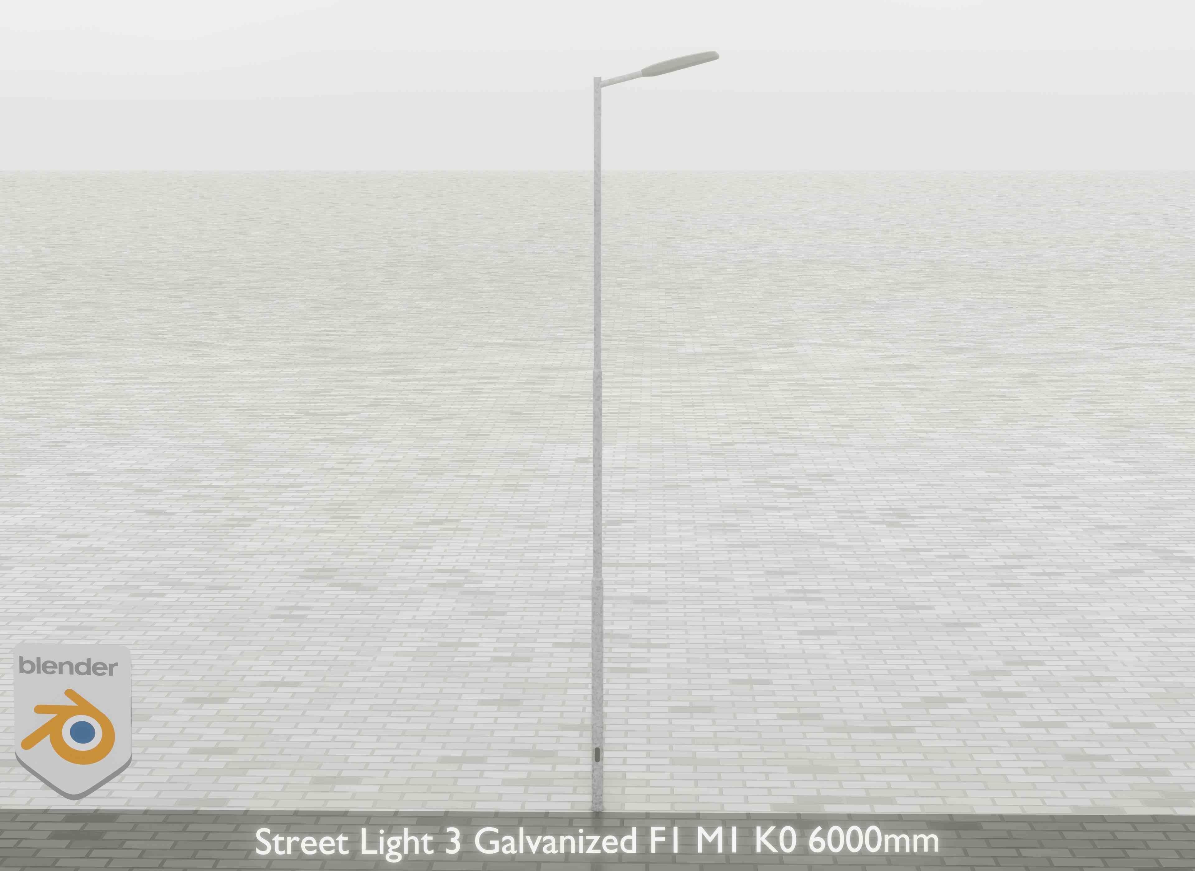 Street Light 3 Galvanized F1 M1 K0 6000mm Low-poly 3D model_28