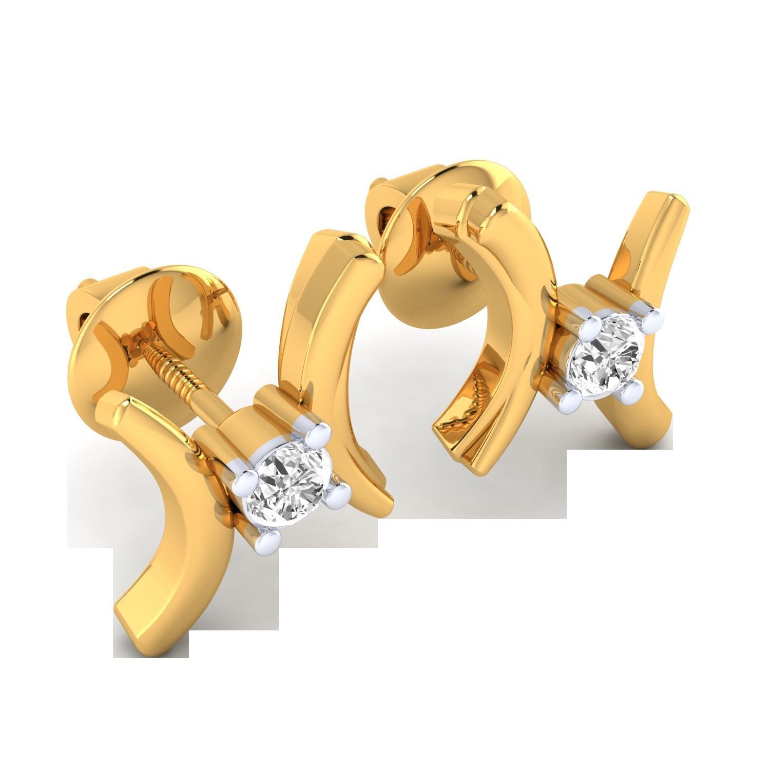 Women Earrings STL JCD OBJ FBX Renders Details 3D print model_17