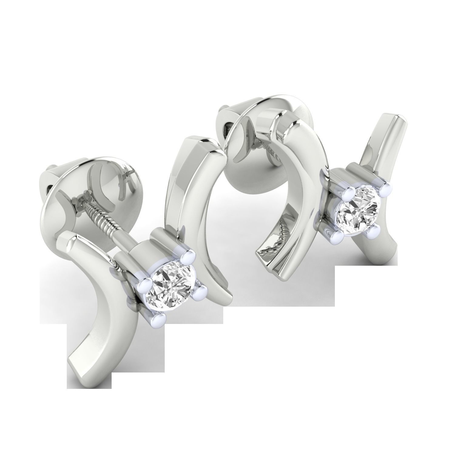 Women Earrings STL JCD OBJ FBX Renders Details 3D print model_7