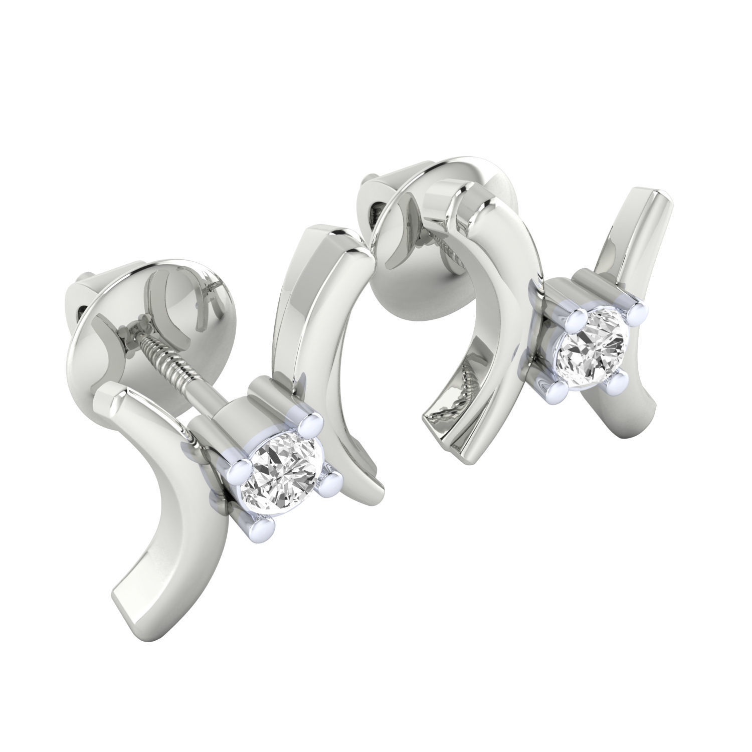 Women Earrings STL JCD OBJ FBX Renders Details 3D print model_6