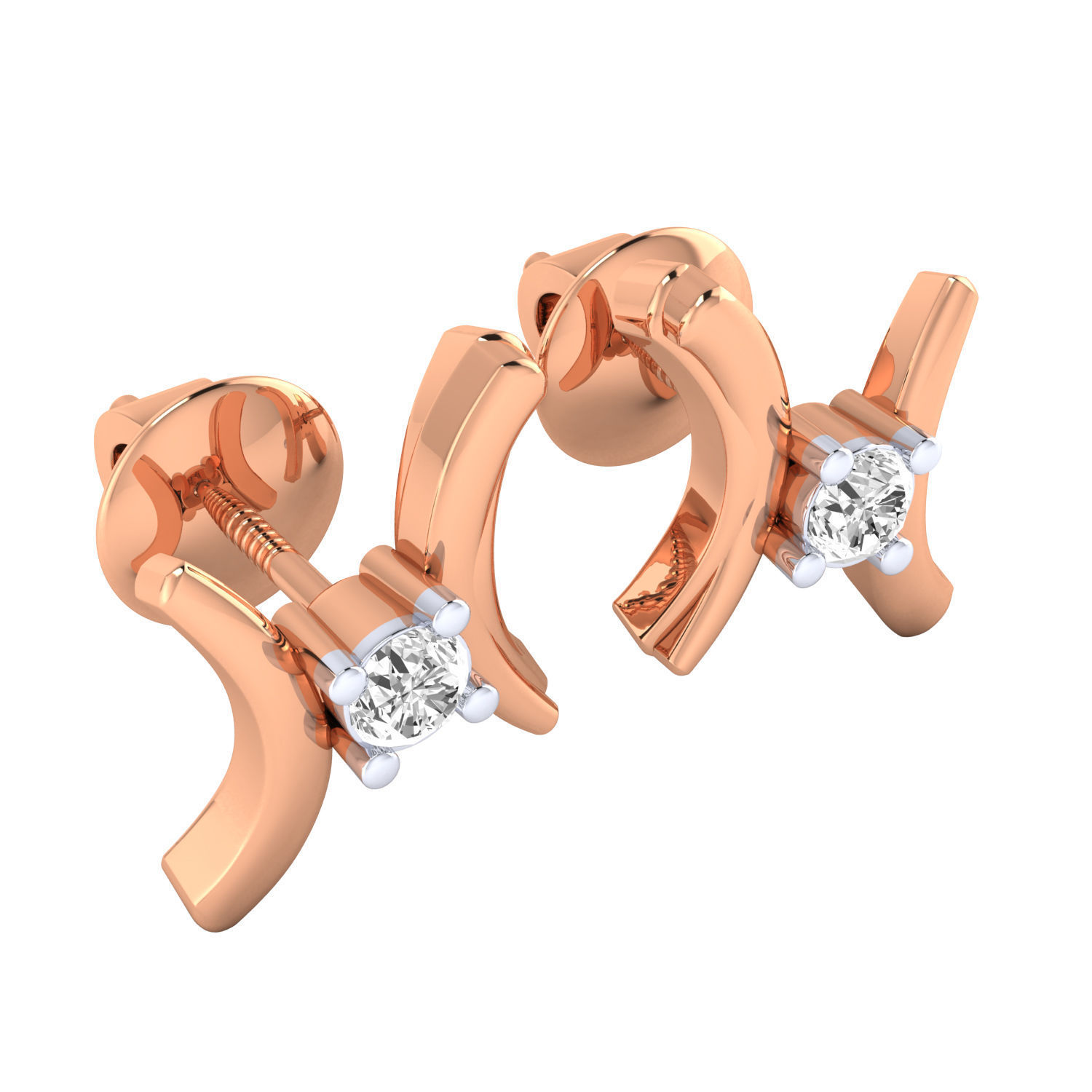 Women Earrings STL JCD OBJ FBX Renders Details 3D print model_1