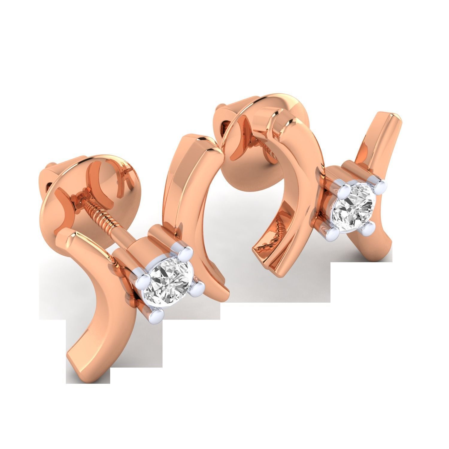 Women Earrings STL JCD OBJ FBX Renders Details 3D print model_2