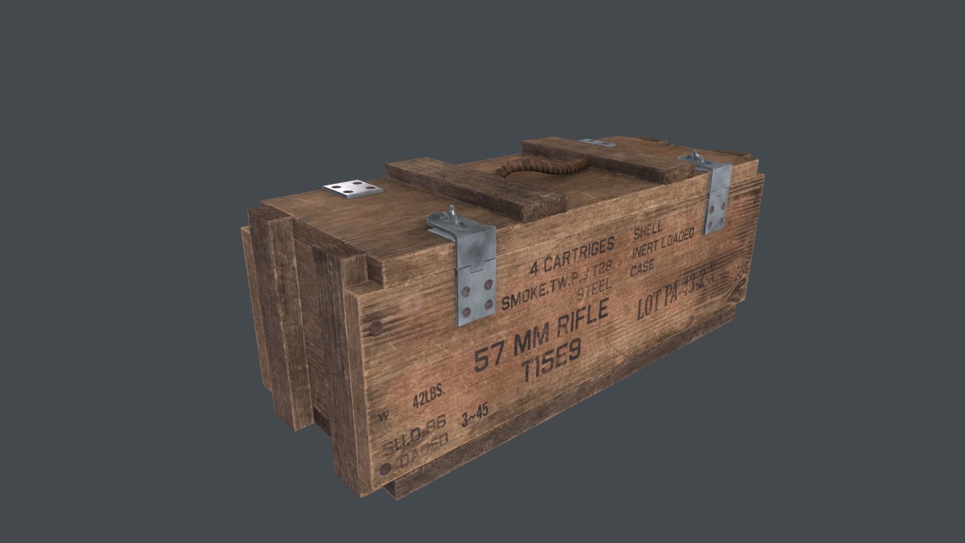 WWII Ammo Box 3 Low-poly 3D model_4