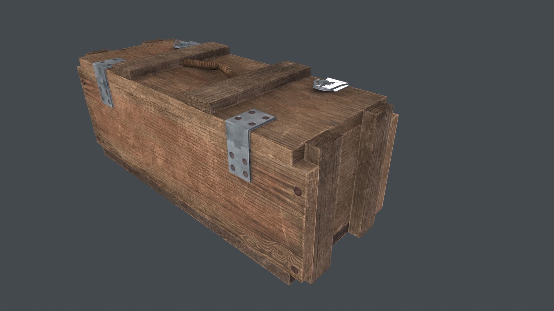 WWII Ammo Box 3 Low-poly 3D model_3