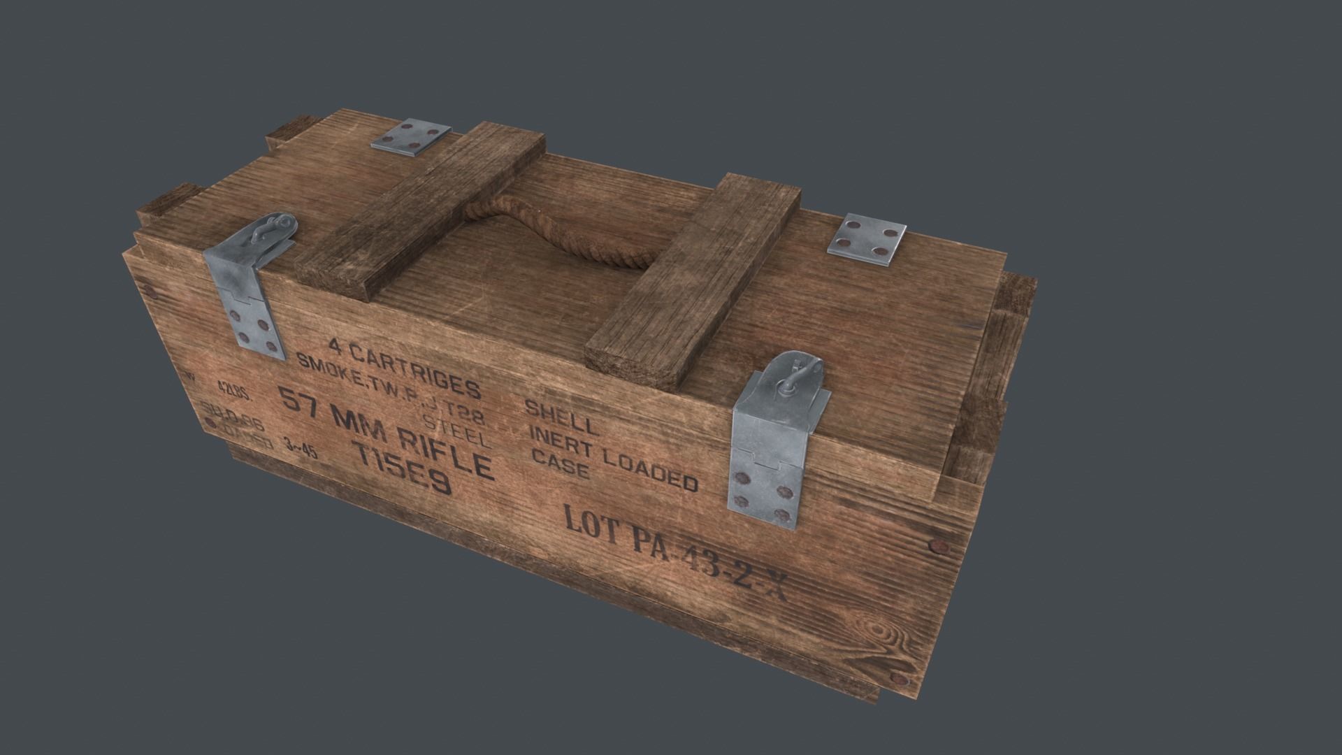 WWII Ammo Box 3 Low-poly 3D model_6