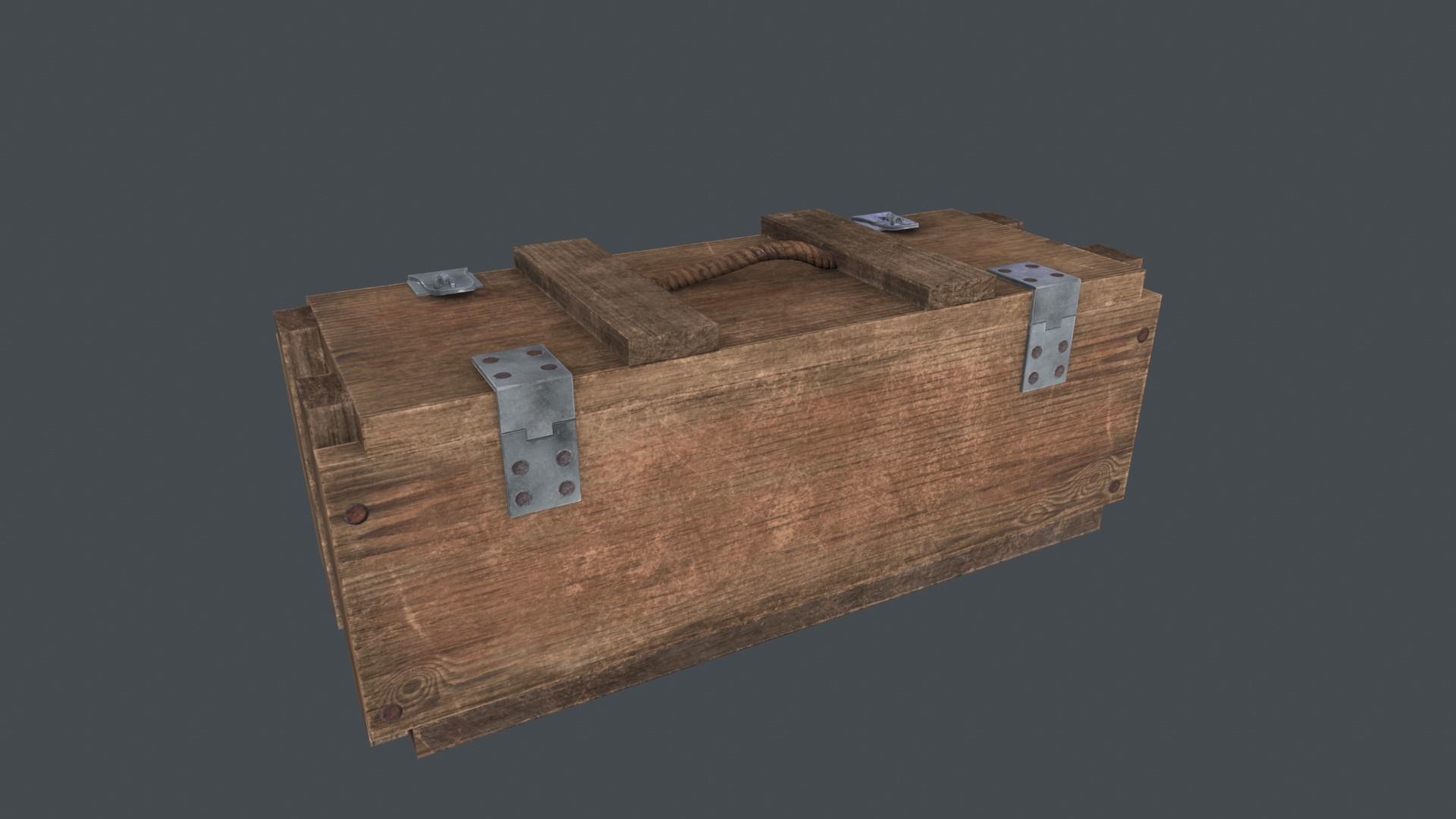 WWII Ammo Box 3 Low-poly 3D model_1