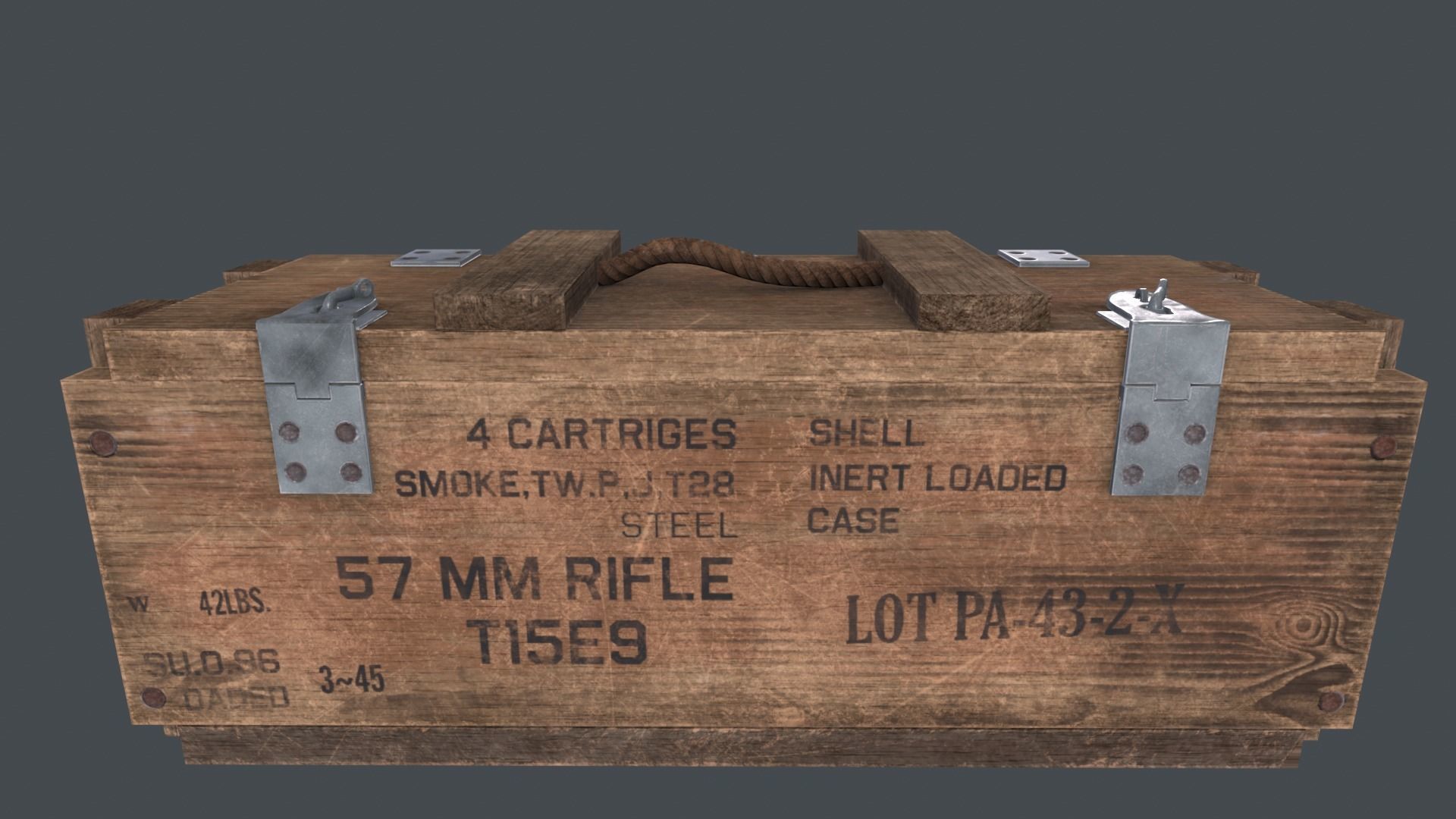 WWII Ammo Box 3 Low-poly 3D model_7