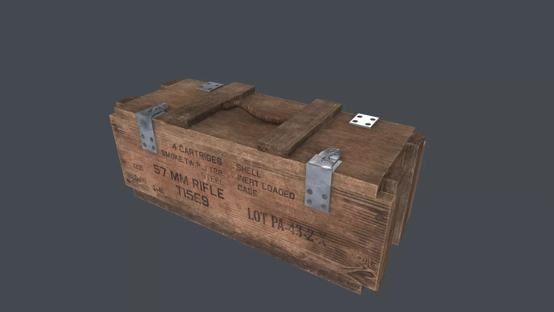 WWII Ammo Box 3 Low-poly 3D model_0