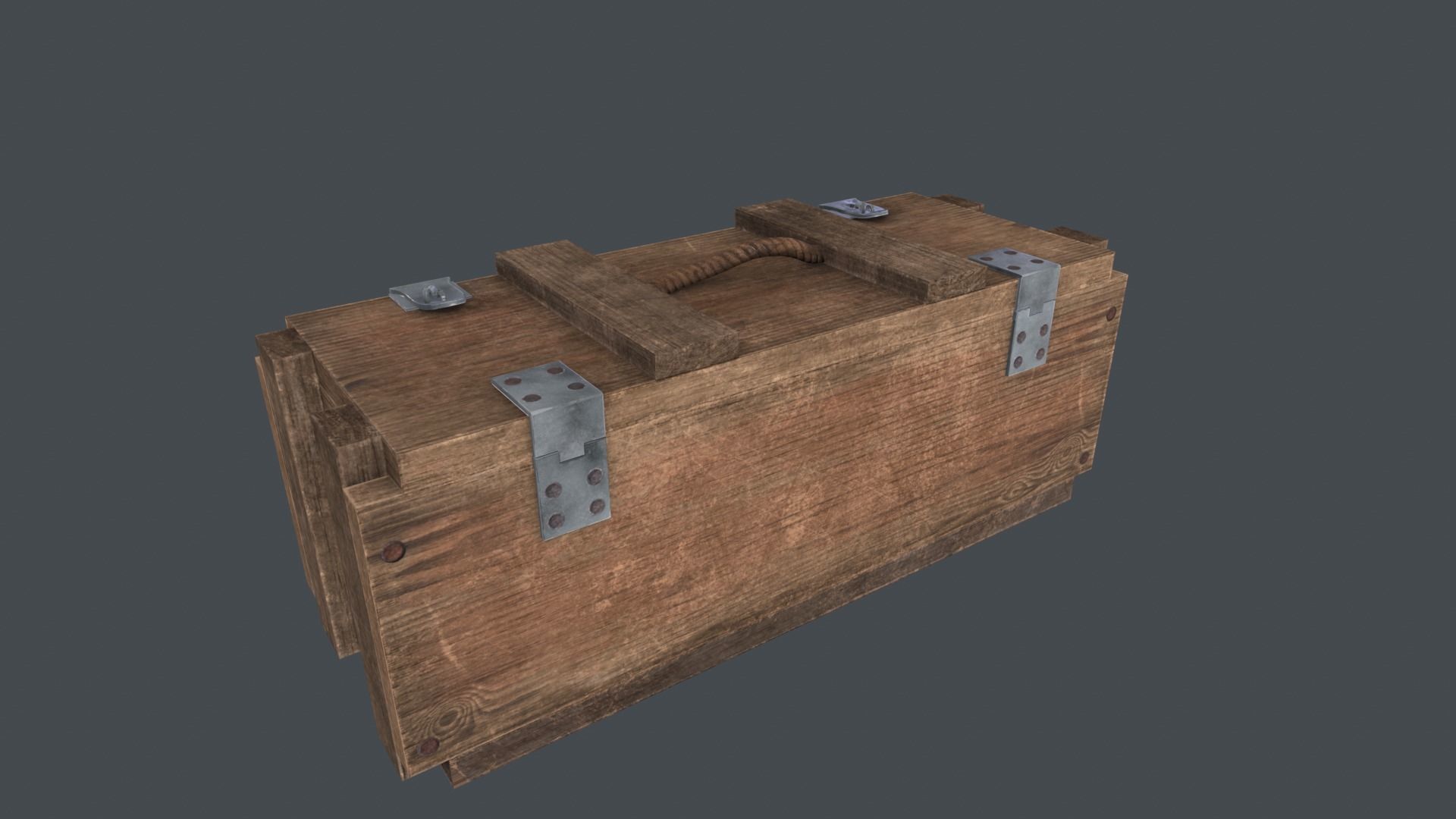 WWII Ammo Box 3 Low-poly 3D model_2