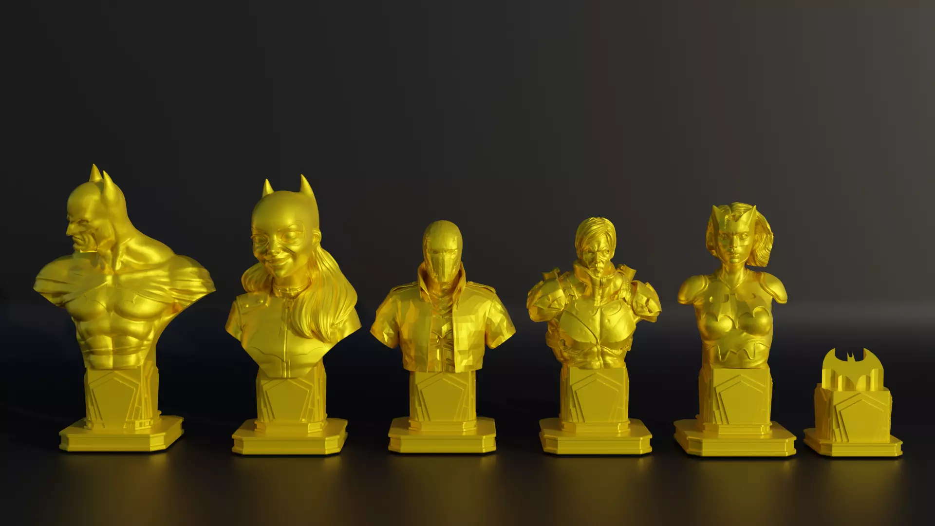 Batman Versus Joker Figure Chess Set - 12 Different Superhero 3D print model